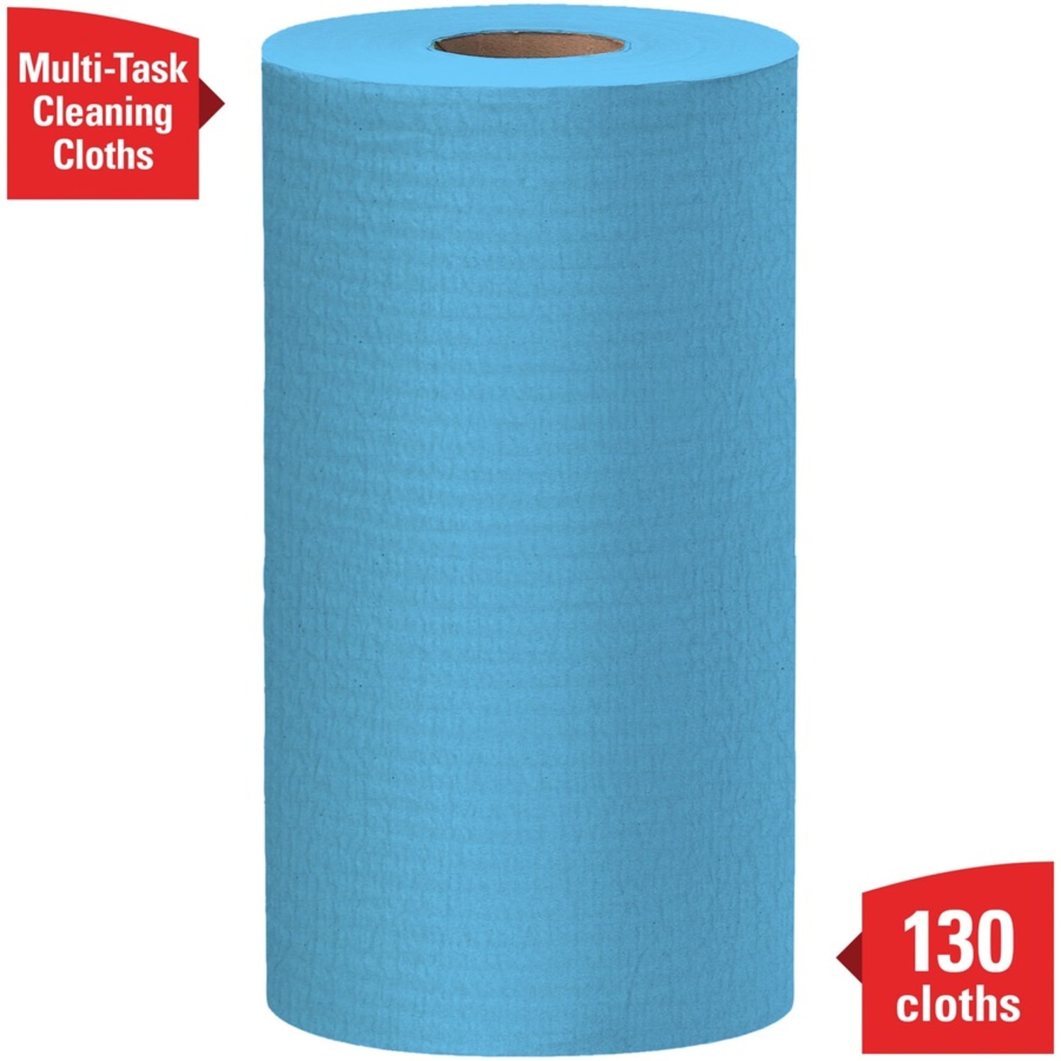 Wypall General Clean X60 Multi-Task Cleaning Cloths - 12.20in Length x 9.80in Width - Absorbent, Reinforced, Strong, Perforated, Durable, Reusable, Residue-free, Sturdy - Blue - 130Roll - 12 / Carton - Image 4