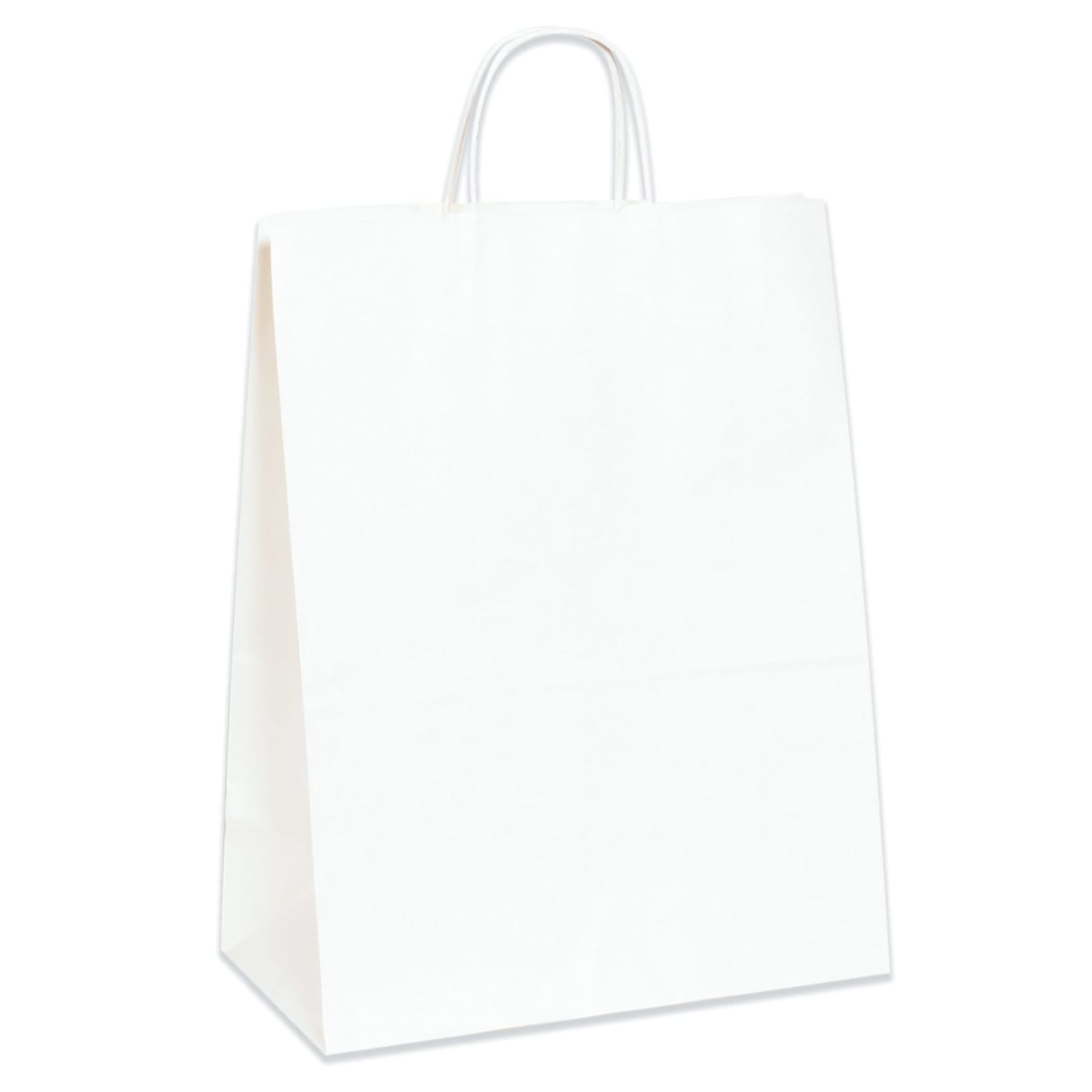 Partners Brand Paper Shopping Bags, 13inW x 7inD x 17inH, White, Case Of 250