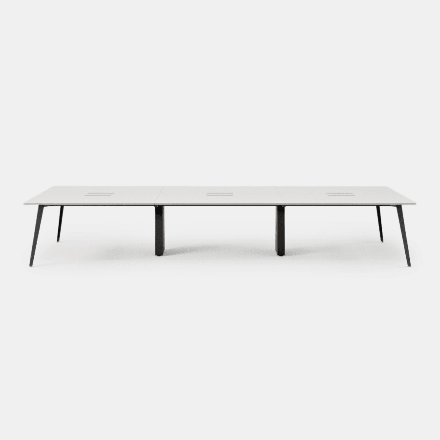 Branch Furniture 144inW 6-Person Computer Desk, White Top/Charcoal Leg - Image 3
