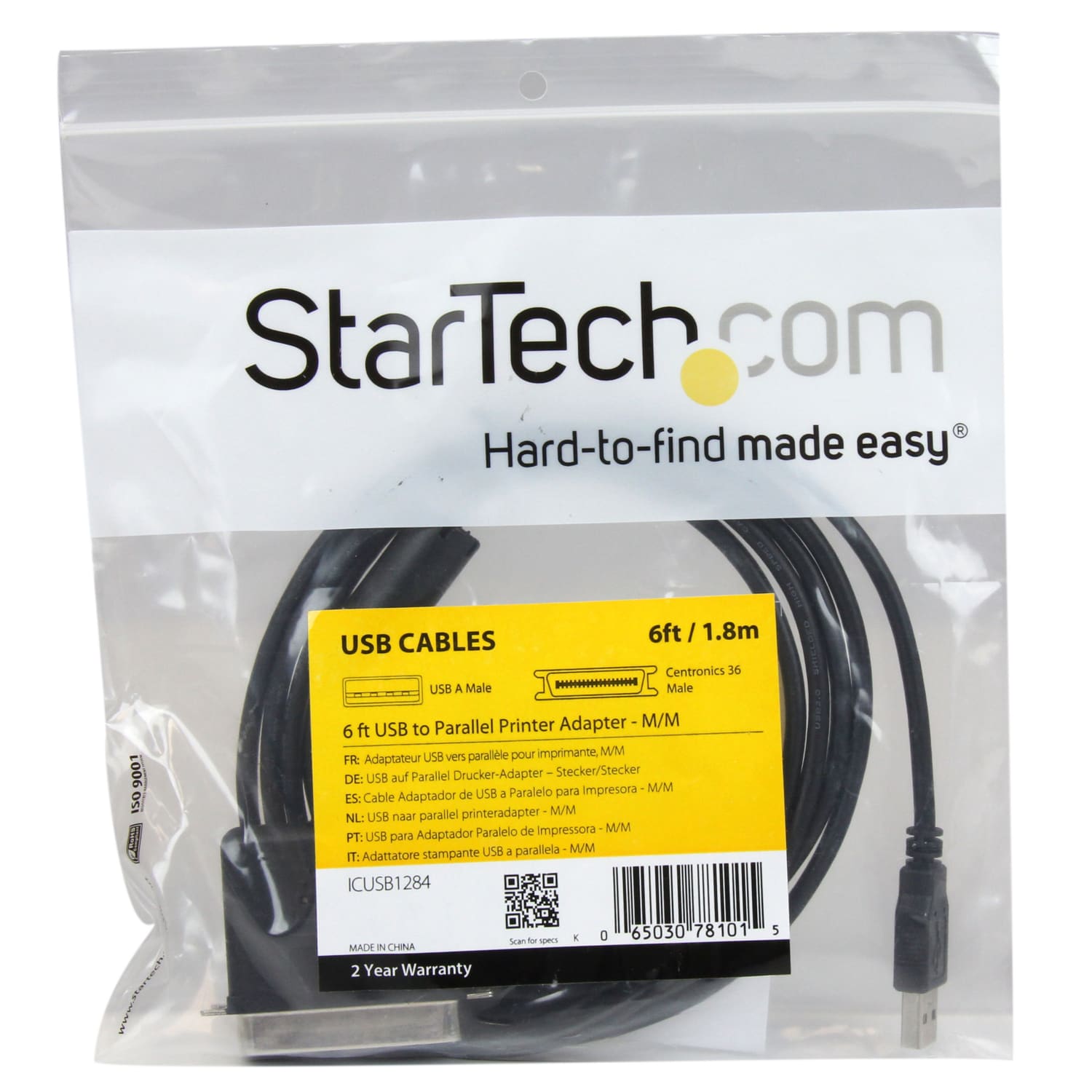 StarTech.com Parallel printer adapter - USB - parallel - 6 ft - Add a Centronics parallel port to your desktop or laptop PC through USB - ICUSB1284 - Image 6