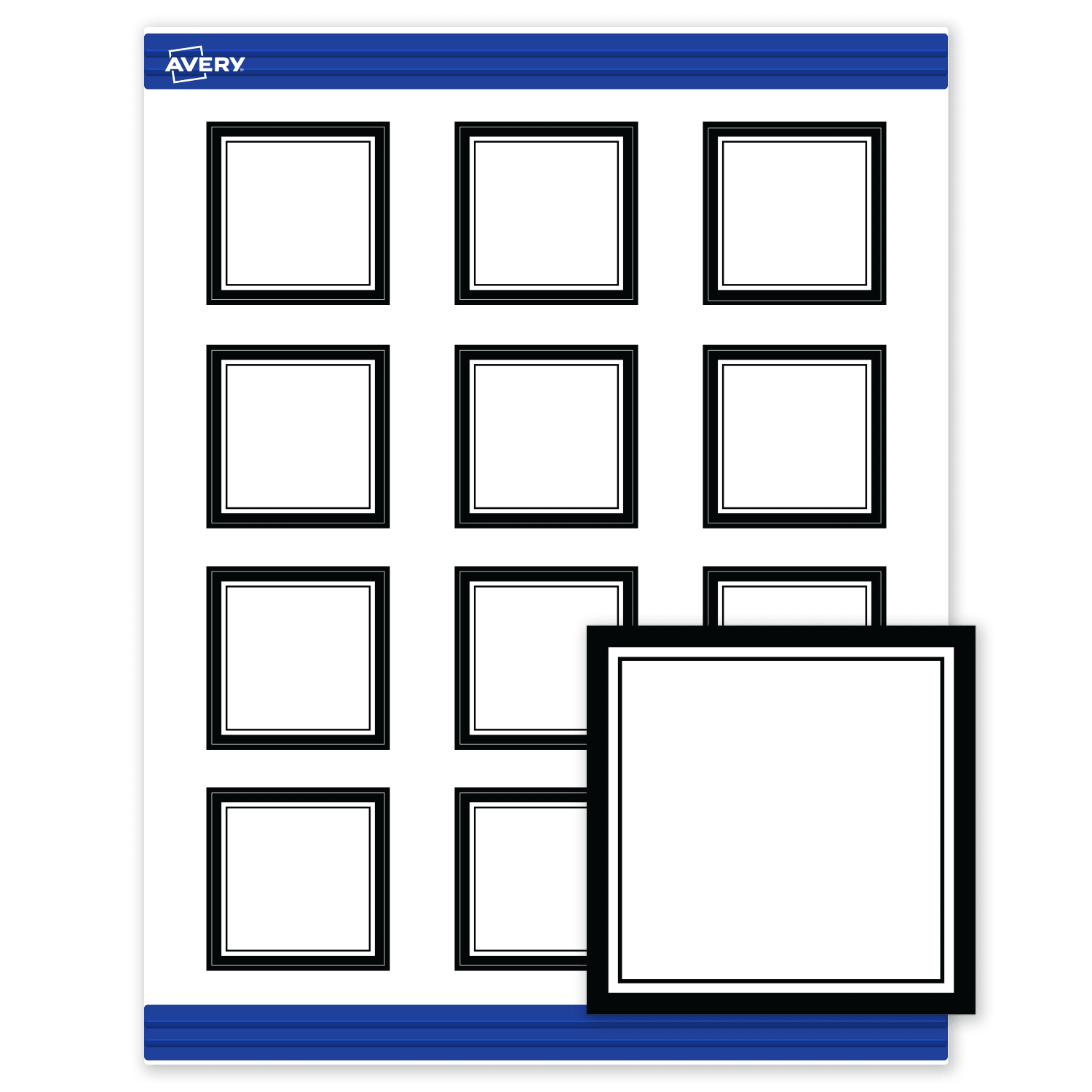Avery Printable Cards With Sure Feed Technology, 2in x 2in, Matte White With Black Border, Pack Of 120 - Image 3