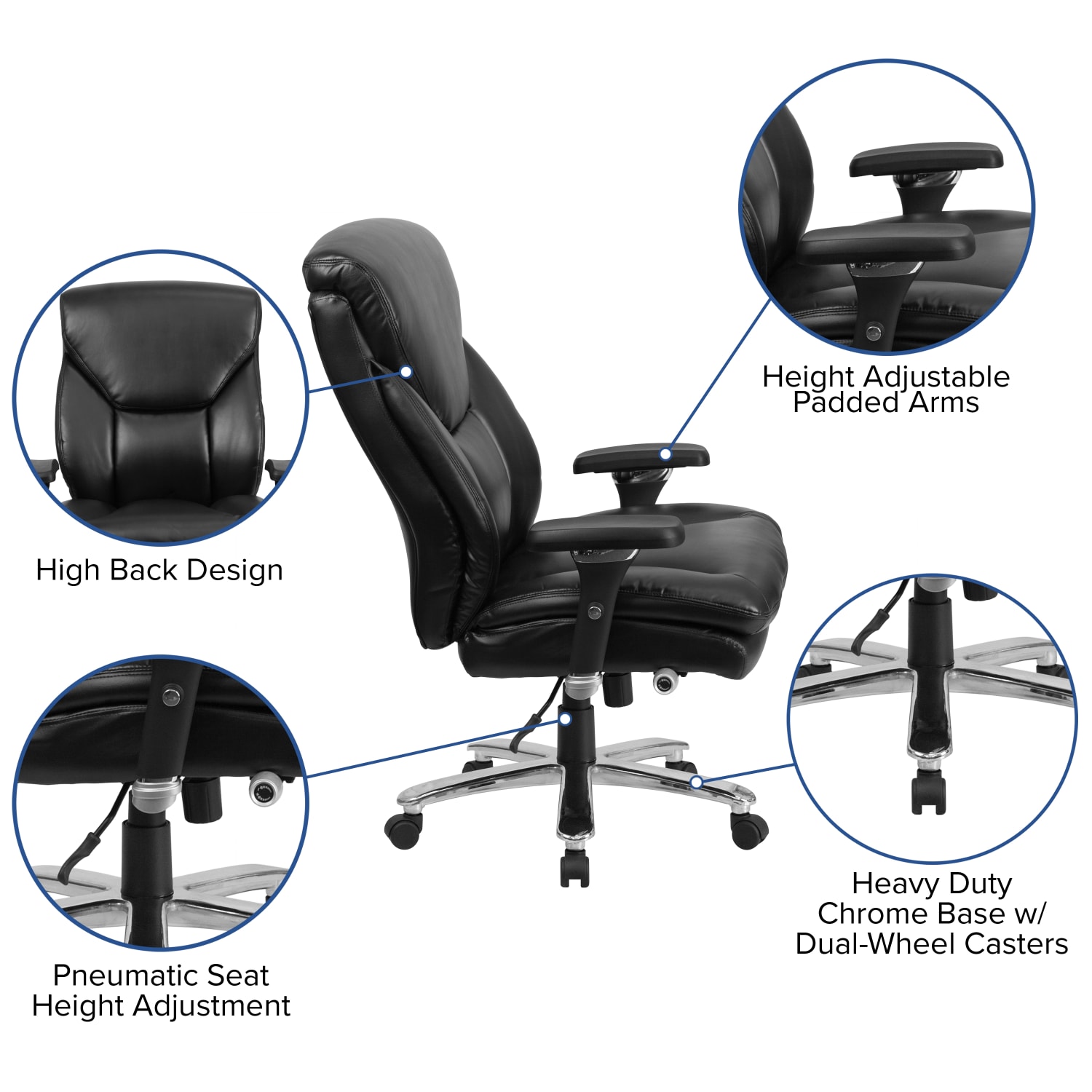 Flash Furniture HERCULES Series 247 Intensive Use Big Tall Ergonomic LeatherSoft HighBack Office Chair With Lumbar Knob And Headrest Black PopularChairscom Flash Furniture HERCULES Series 24 7 Intensive Use Big Tall Ergonomic LeatherSoft High Back Office Chair With Lumbar Knob And Headrest Black PopularChairscom