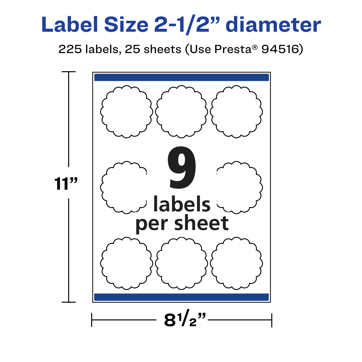 Avery Permanent Labels With Sure Feed, 94516-CMF25, Round Scalloped, 2-1/2in, Matte Clear, Pack Of 225 - Image 6