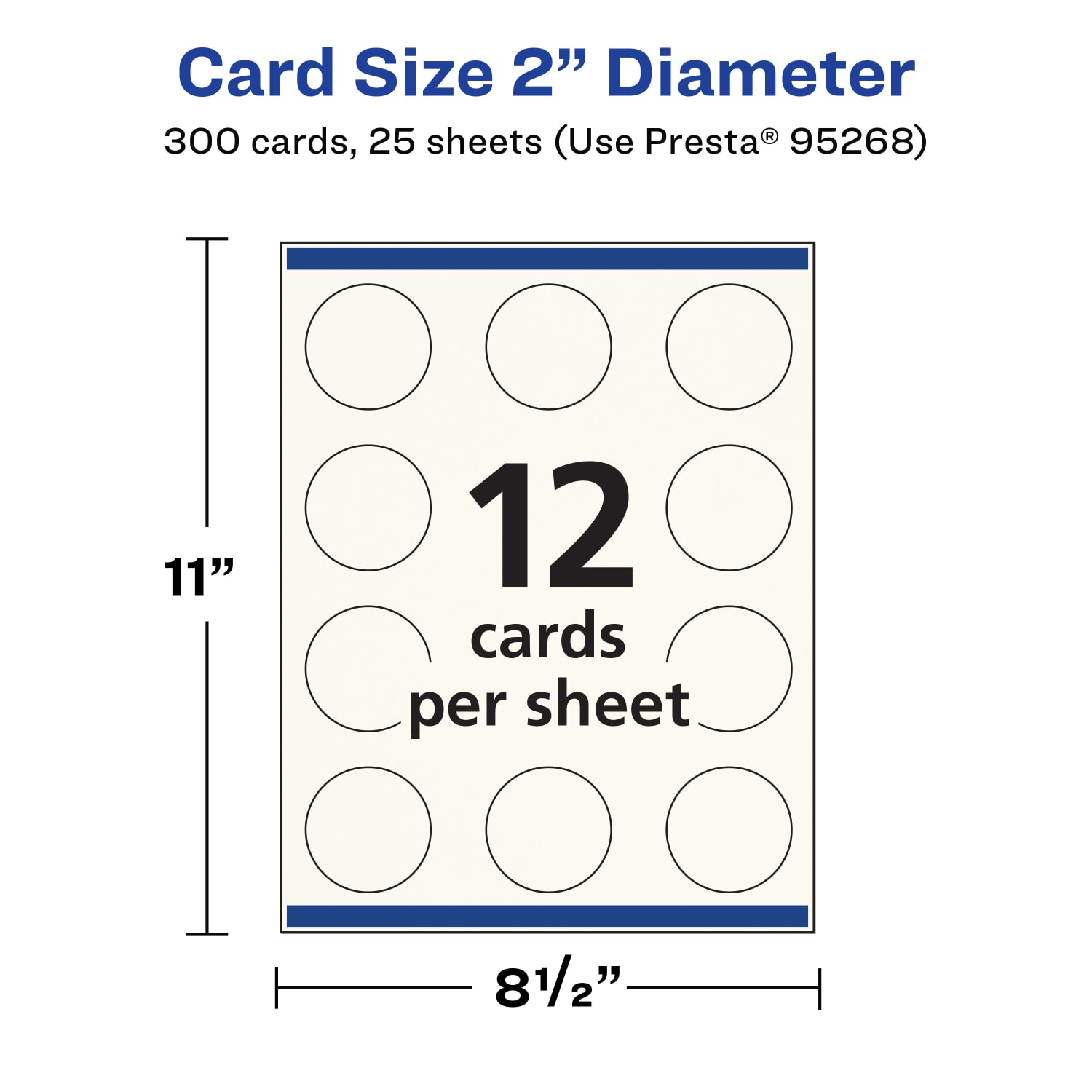 Avery Printable Business Cards With Sure Feed Technology, 95268-MIC25, Round, 2in Diameter, Matte Ivory, Pack Of 300 - Image 6