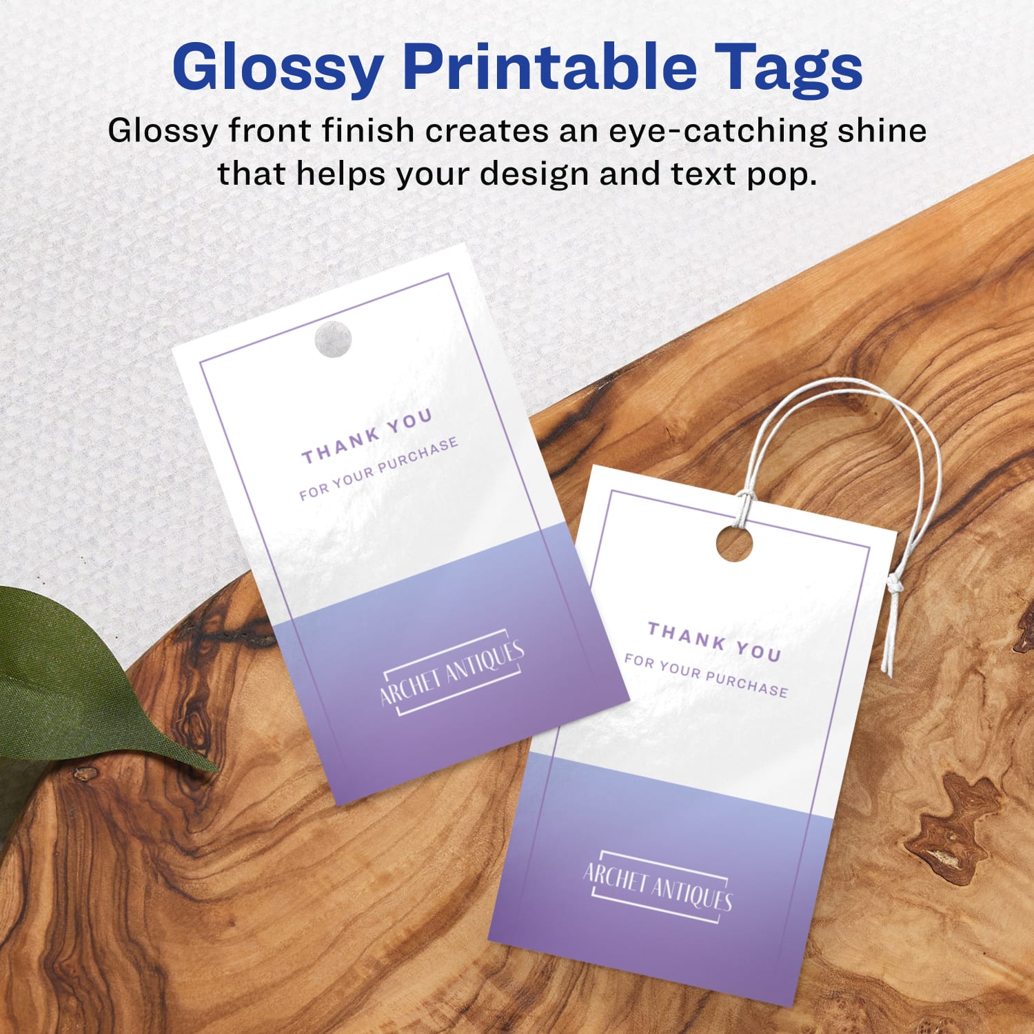 Avery Printable Tags With Sure Feed Technology, 95270-GWT10, Rectangle, 2in x 3in, Glossy White, Pack Of 80 - Image 3