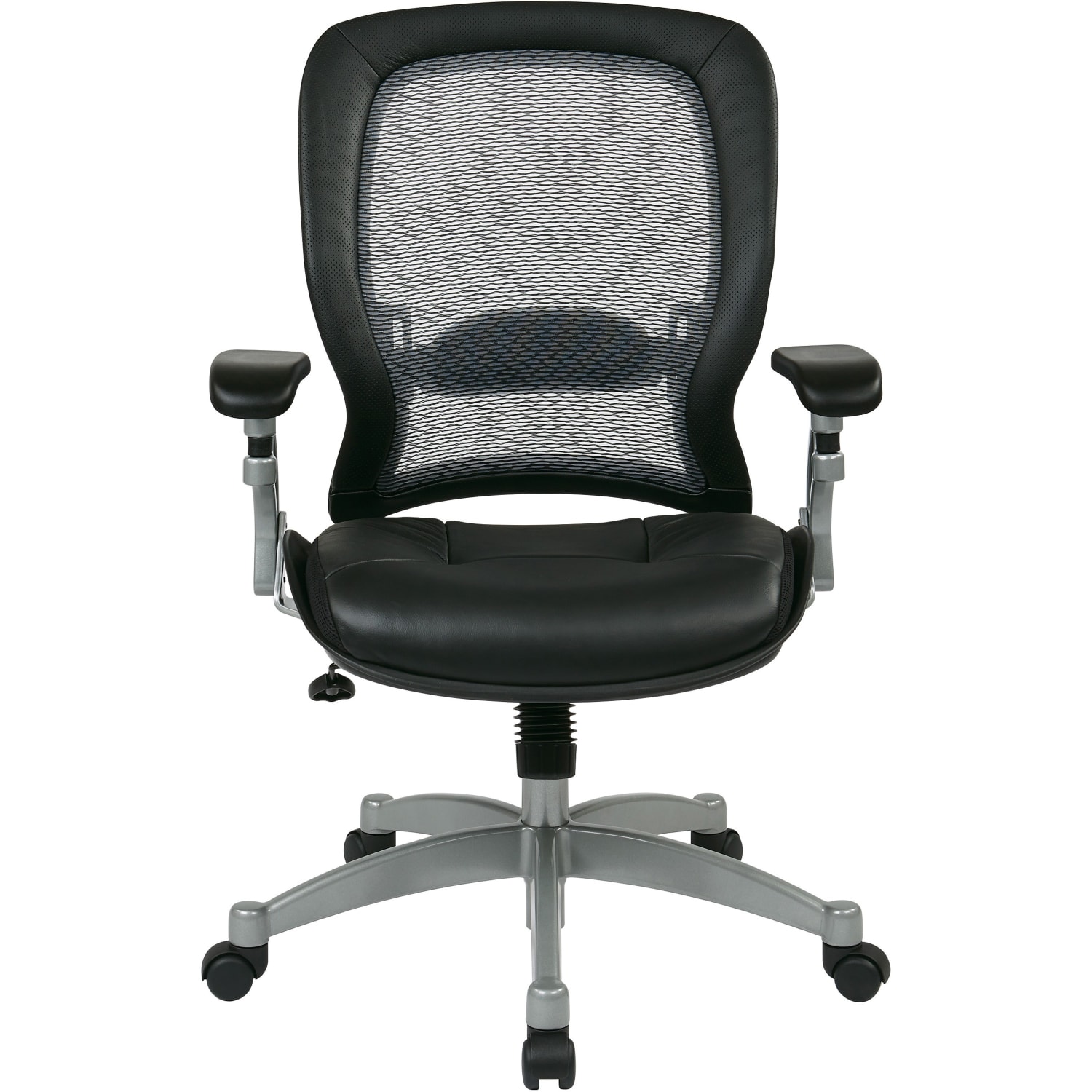 Office Star Professional AirGrid Bonded Leather High Back Chair BlackPlatinum PopularChairscom