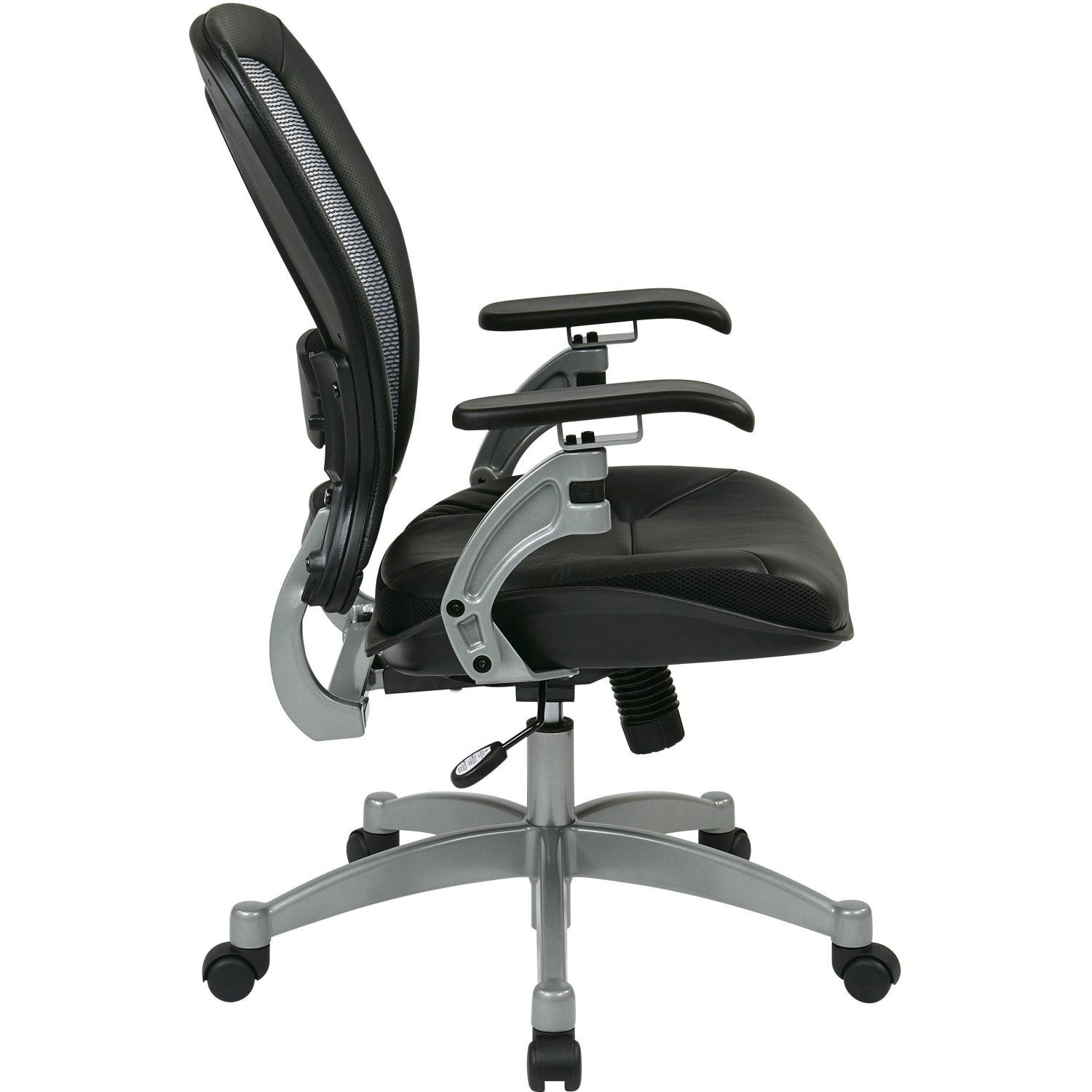 Office Star Professional AirGrid Bonded Leather High Back Chair BlackPlatinum PopularChairscom