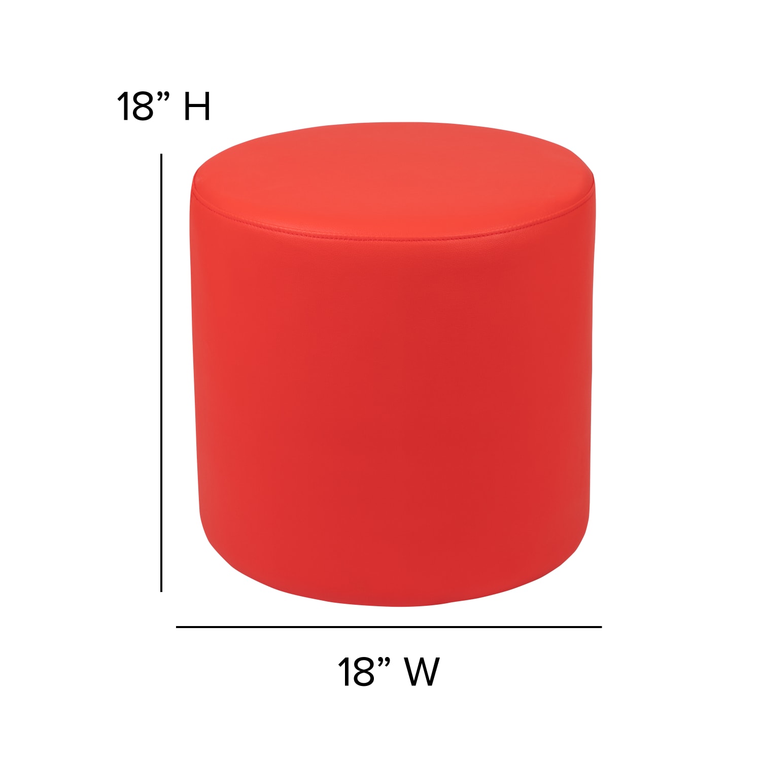 Flash Furniture Soft Seating Collaborative Circle, 18in, Red - Image 7