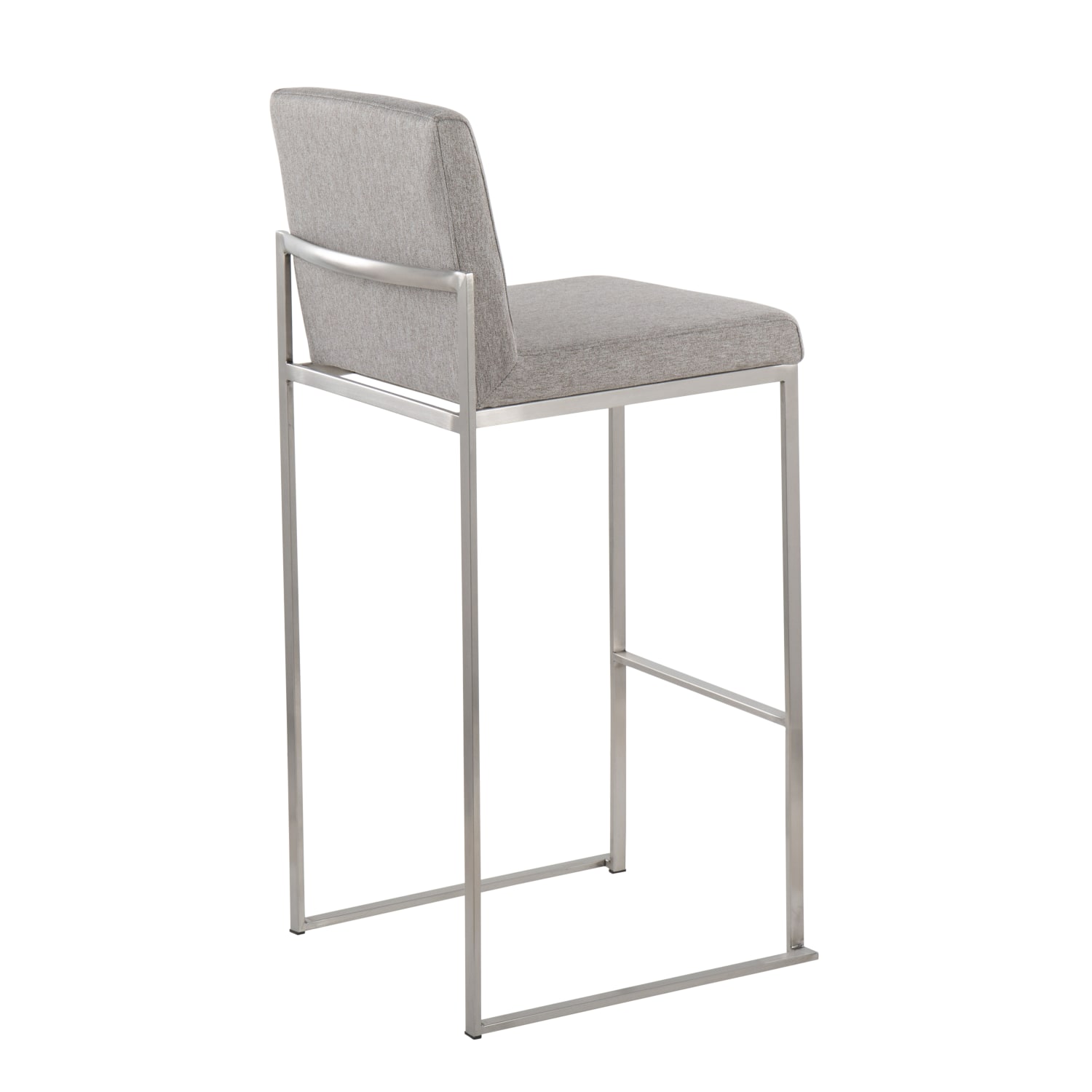 LumiSource Fuji High-Back Bar Stools, Gray/Stainless Steel, Set Of 2 Stools - Image 5