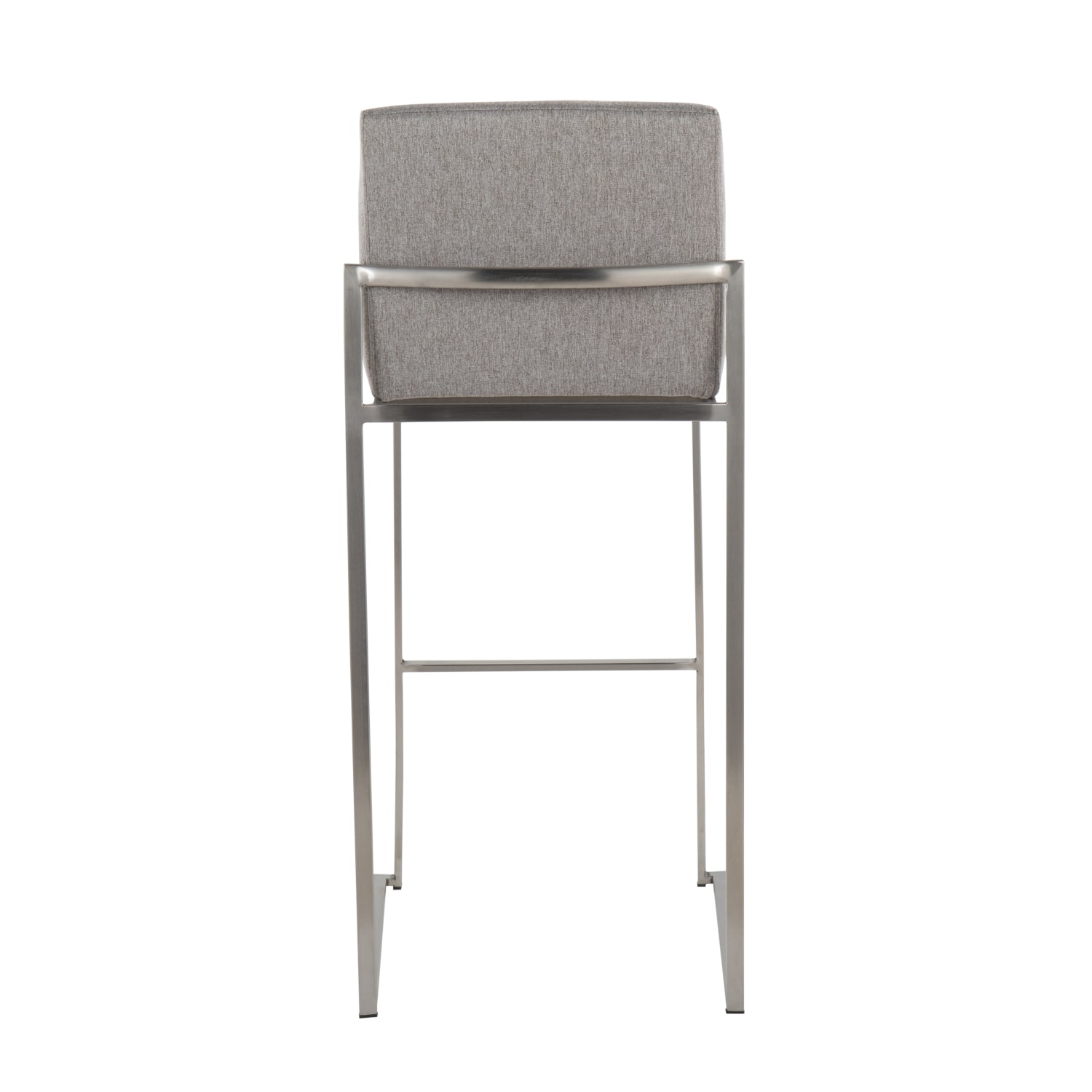 LumiSource Fuji High-Back Bar Stools, Gray/Stainless Steel, Set Of 2 Stools - Image 6