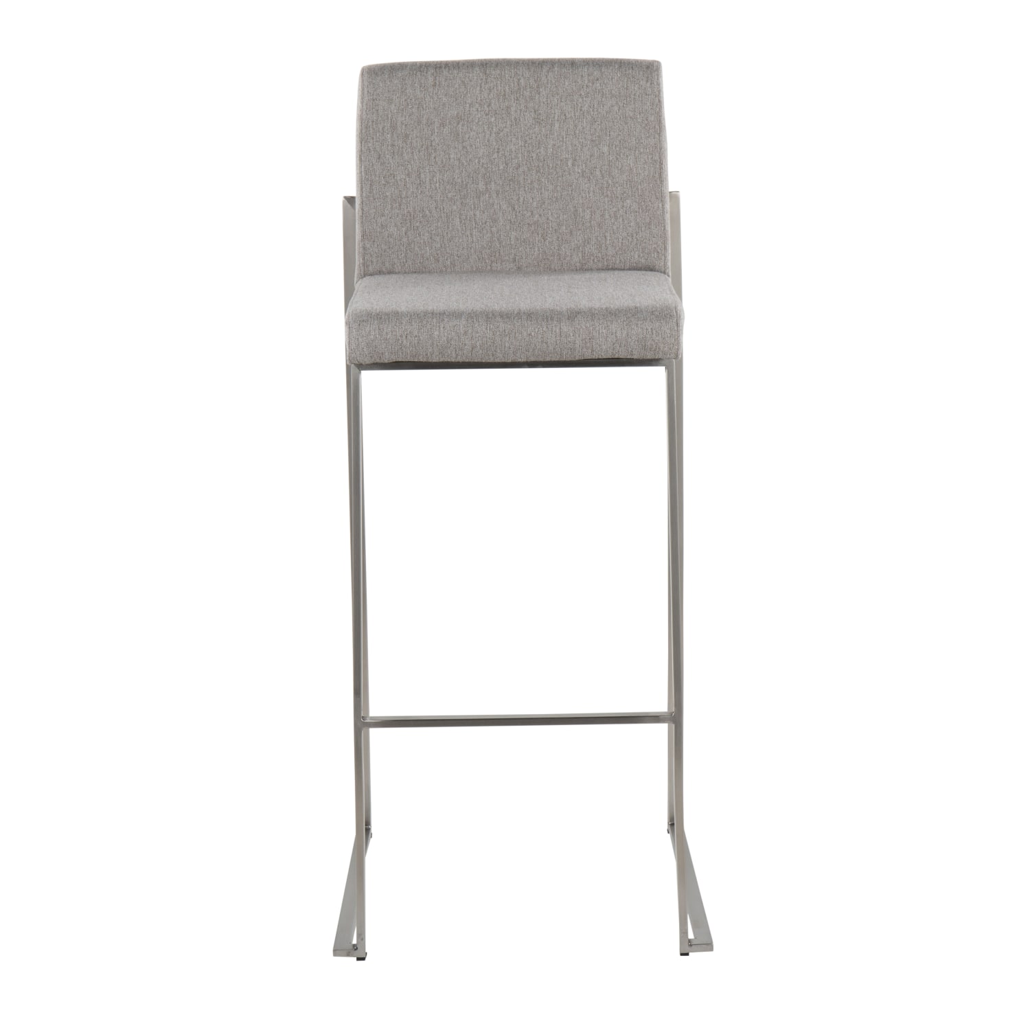 LumiSource Fuji High-Back Bar Stools, Gray/Stainless Steel, Set Of 2 Stools - Image 7