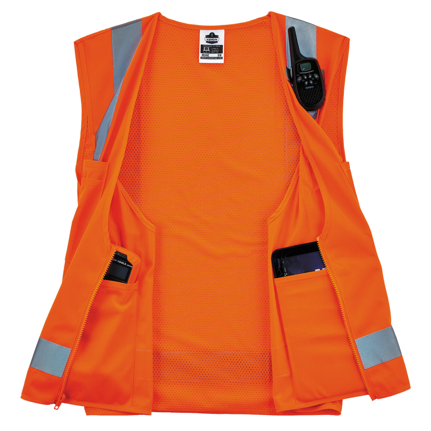 Ergodyne GloWear Surveyors Mesh Hi-Vis Class 2 Safety Vest, Medium, Orange - Image 5
