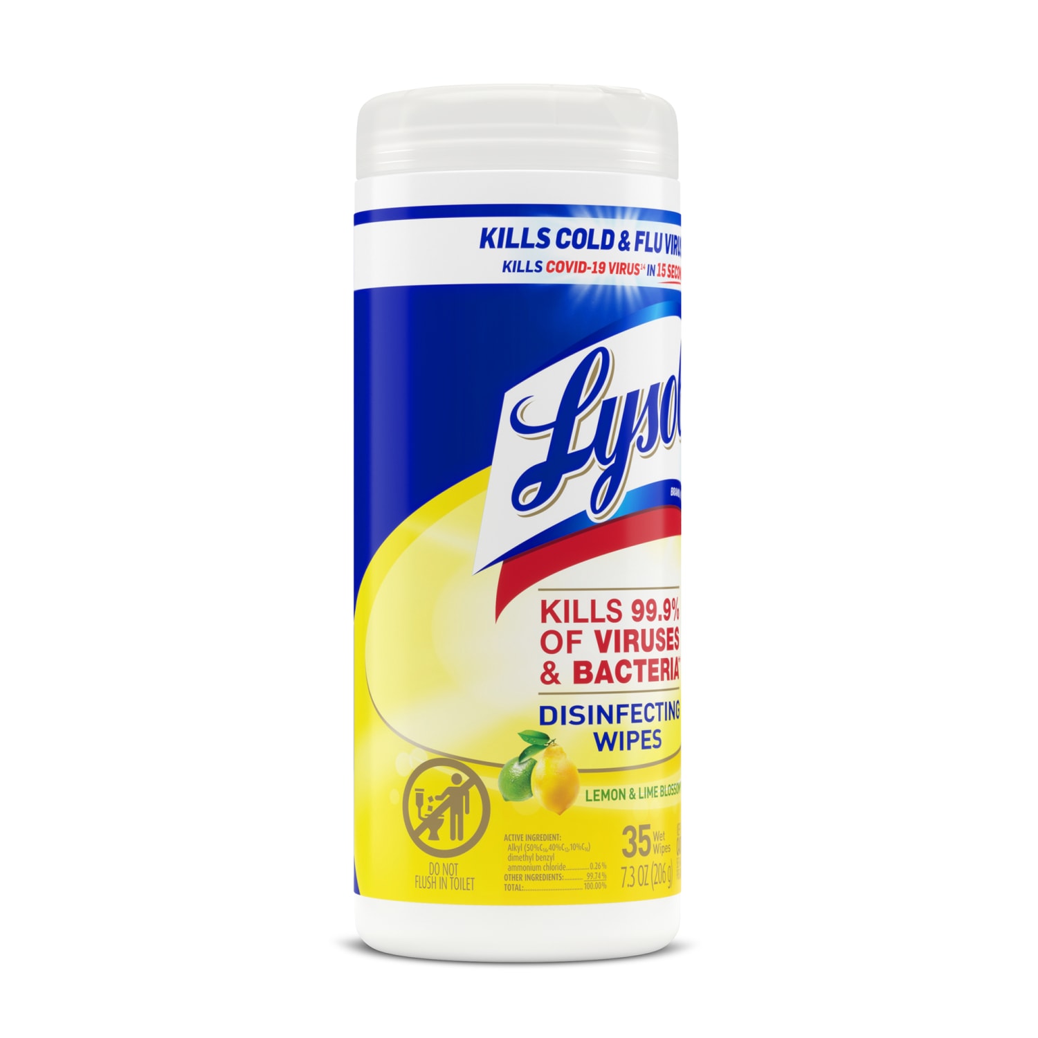 Lysol Disinfecting Wipes, Lemon & Lime Blossom Scent, Tub Of 35 - Image 4