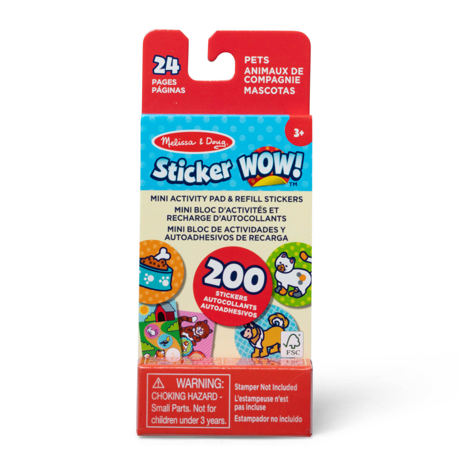 Melissa & Doug Sticker WOW! Mini Activity Pad with Refill Stickers, Pets, 200 Stickers Per Set, 4 Sets - Image 3