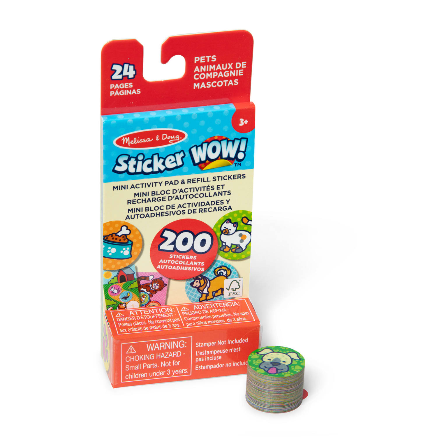 Melissa & Doug Sticker WOW! Mini Activity Pad with Refill Stickers, Pets, 200 Stickers Per Set, 4 Sets - Image 4