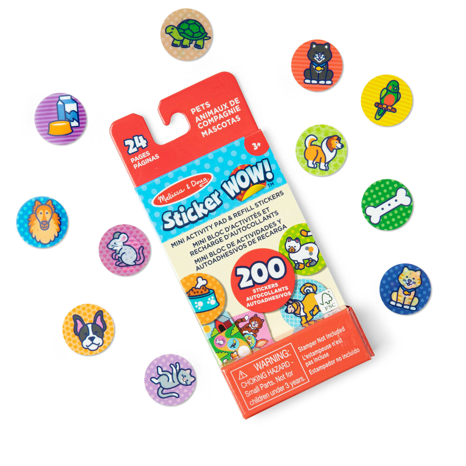 Melissa & Doug Sticker WOW! Mini Activity Pad with Refill Stickers, Pets, 200 Stickers Per Set, 4 Sets - Image 5