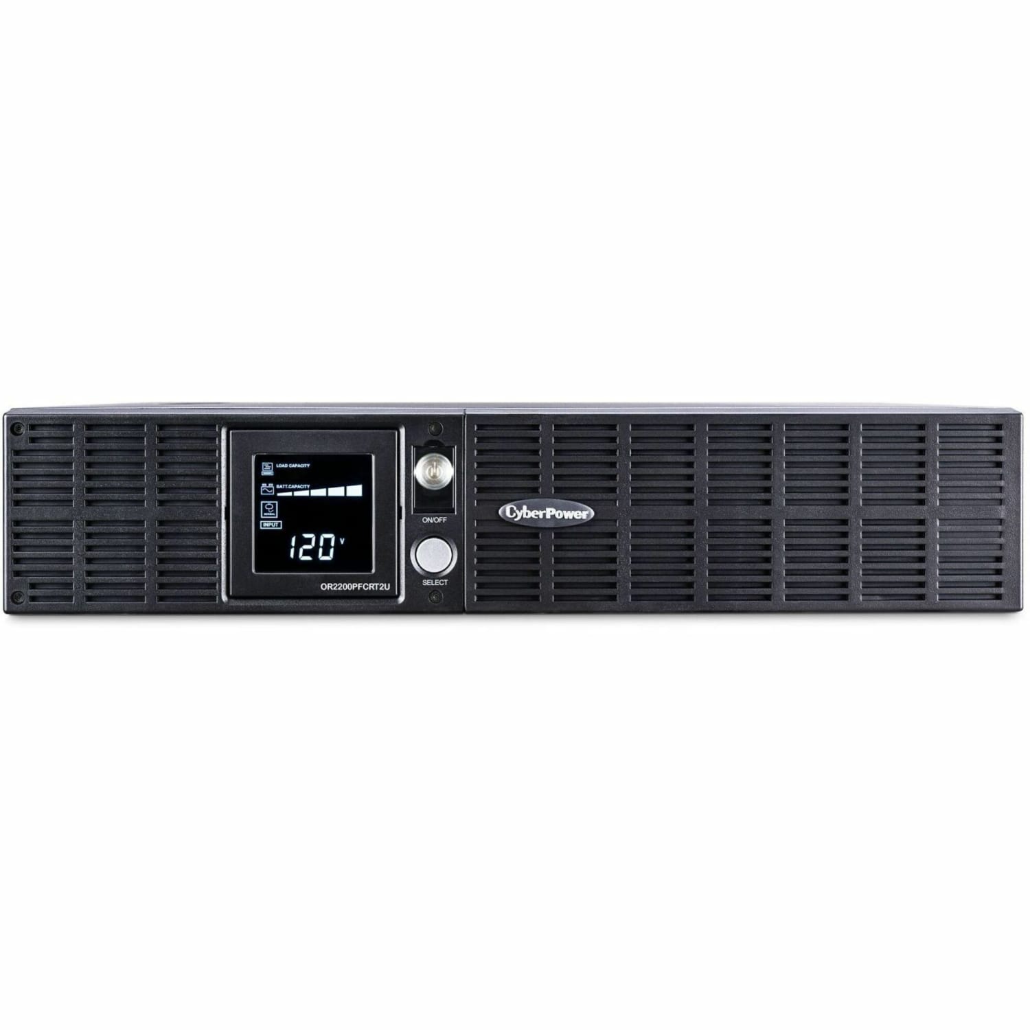 CyberPower OR2200PFCRT2U PFC Sinewave UPS Systems - 2000VA/1540W, 120 VAC, NEMA 5-20P, 2U, Rack/Tower, Sine Wave, 8 Outlets, LCD- OR2200PFCRT2U