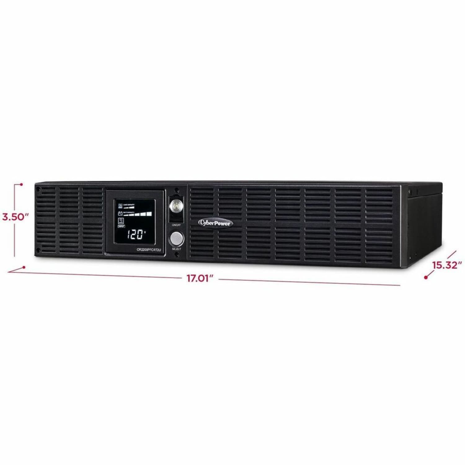 CyberPower OR2200PFCRT2U PFC Sinewave UPS Systems - 2000VA/1540W, 120 VAC, NEMA 5-20P, 2U, Rack/Tower, Sine Wave, 8 Outlets, LCD- OR2200PFCRT2U - Image 4