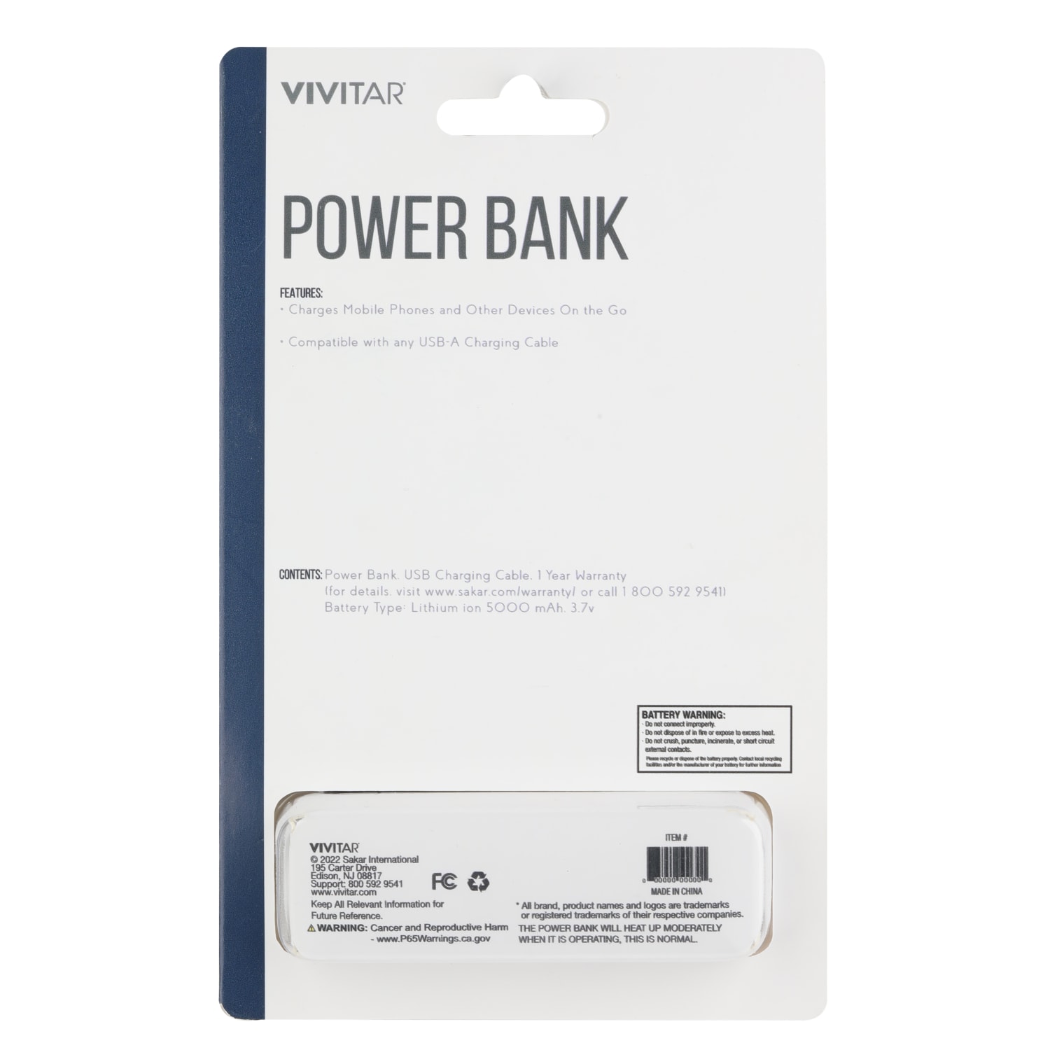 Vivitar 5000mah Power Bank, Black, NIL7002-BLK-STK-24 - Image 3
