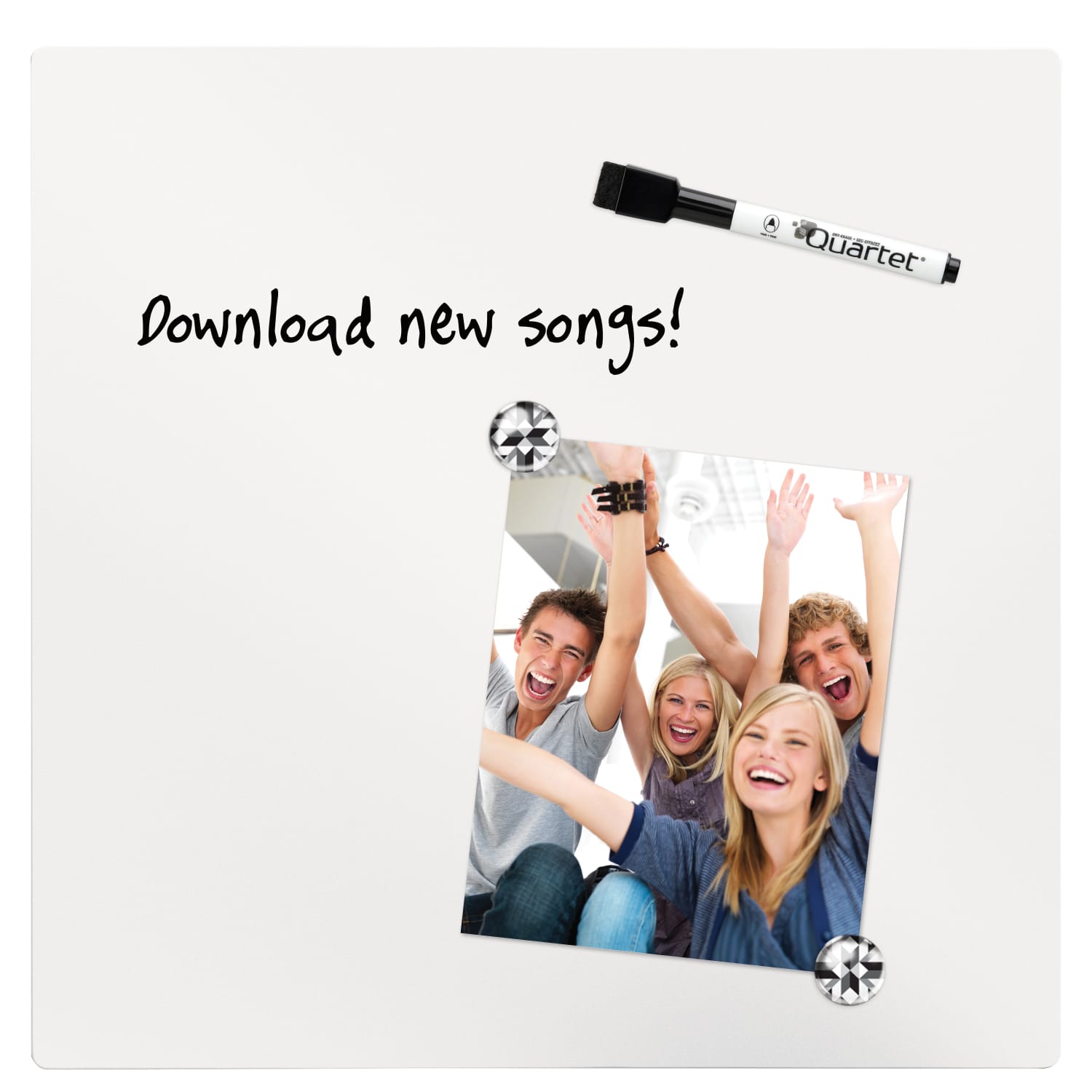 Quartet Unframed Tile Magnetic Dry-Erase Whiteboard, 14in x 14in, White - Image 3