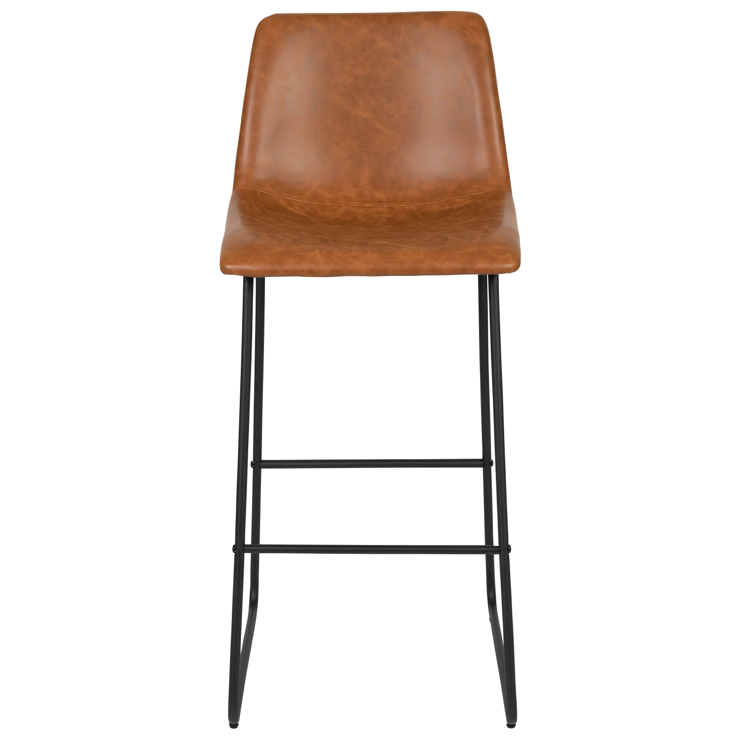 Flash Furniture LeatherSoft™ Faux Leather 30 Bar Stools Set Of 2 Bar Stools Light BrownBlack PopularChairscom