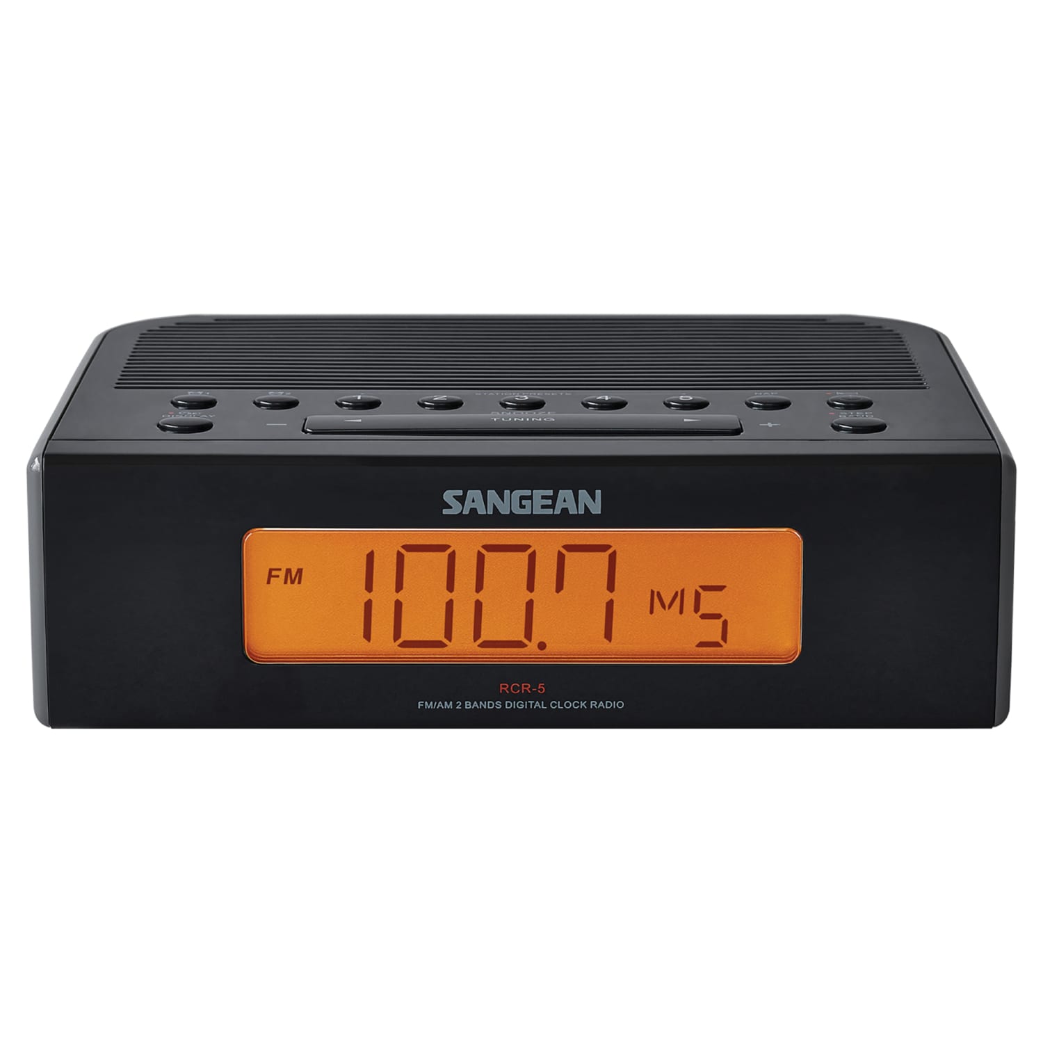 Sangean RCR-5BK AM/FM Digital Tuning Clock Radio, 2-1/4inH x 6-13/16inW x 5-5/8inD - Image 3