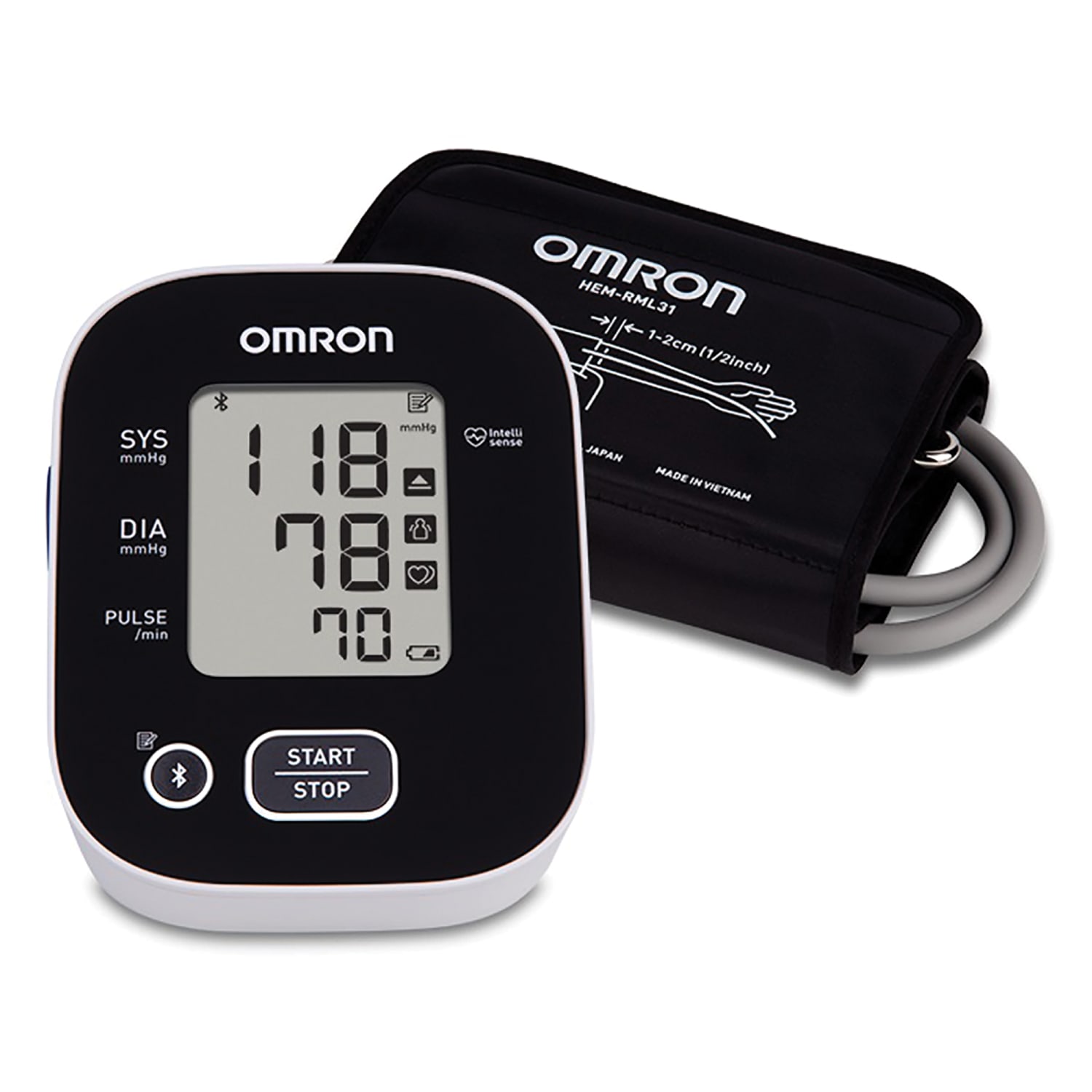 Omron 3 Series Digital Upper Arm Blood Pressure Monitor With D-Ring Cuff, 1 Size, Black/White