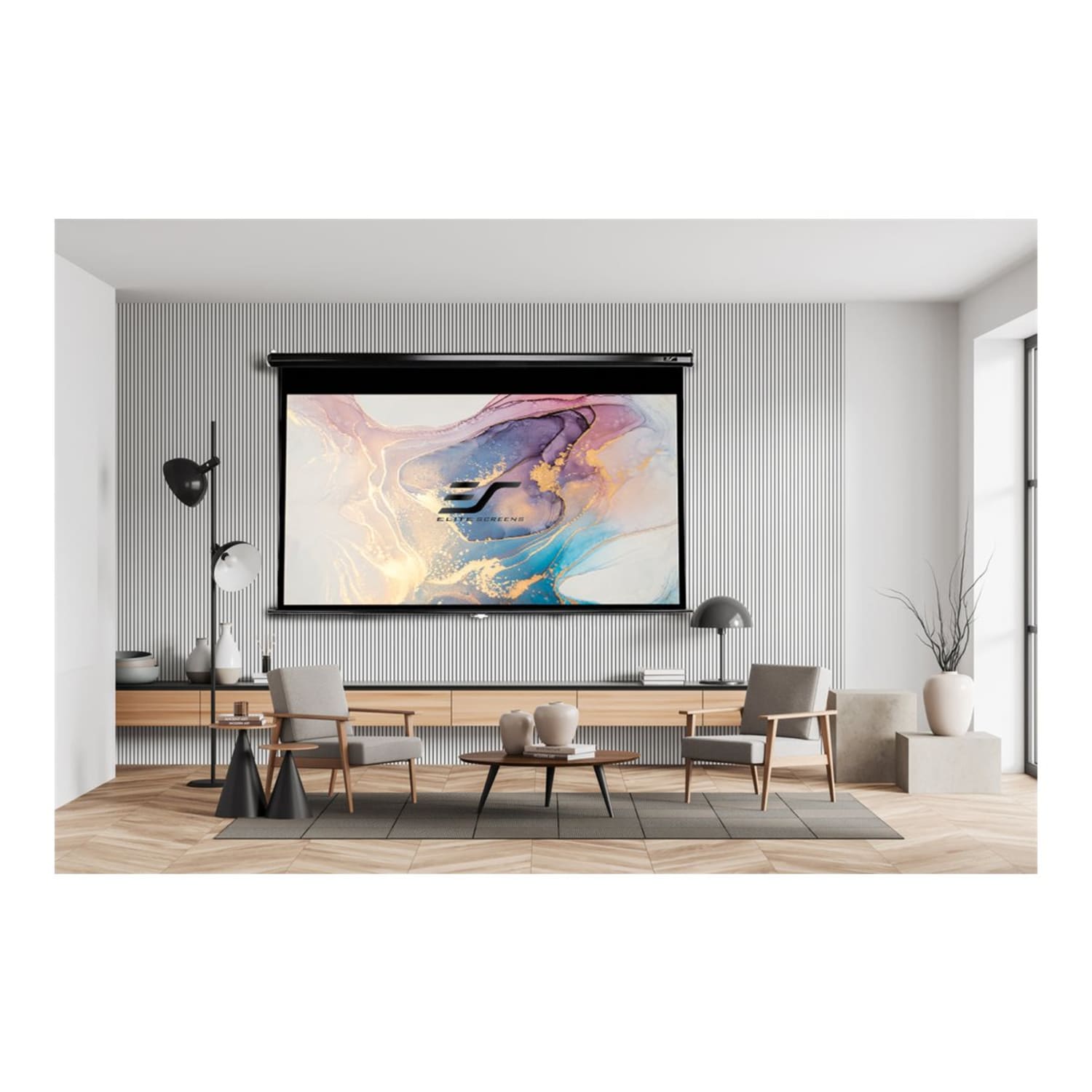 Elite Screens M100UWH Manual Pull Down Projector Screen - Image 3