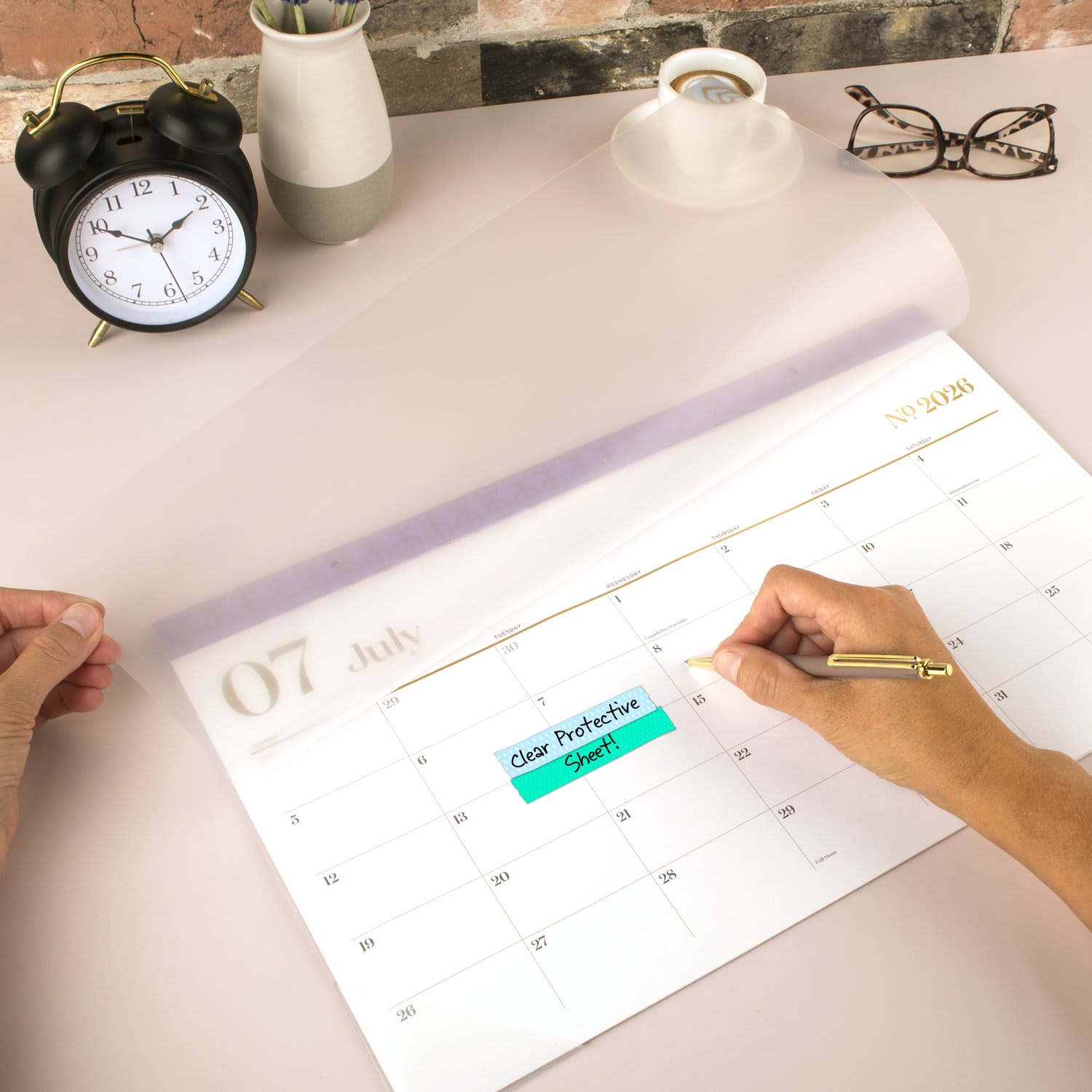 Mead Cambridge WorkStyle Academic 2026-2027 Monthly Desk Pad Calendar, Misty Lavender, Compact, 17 3/4in x 11in - Image 4