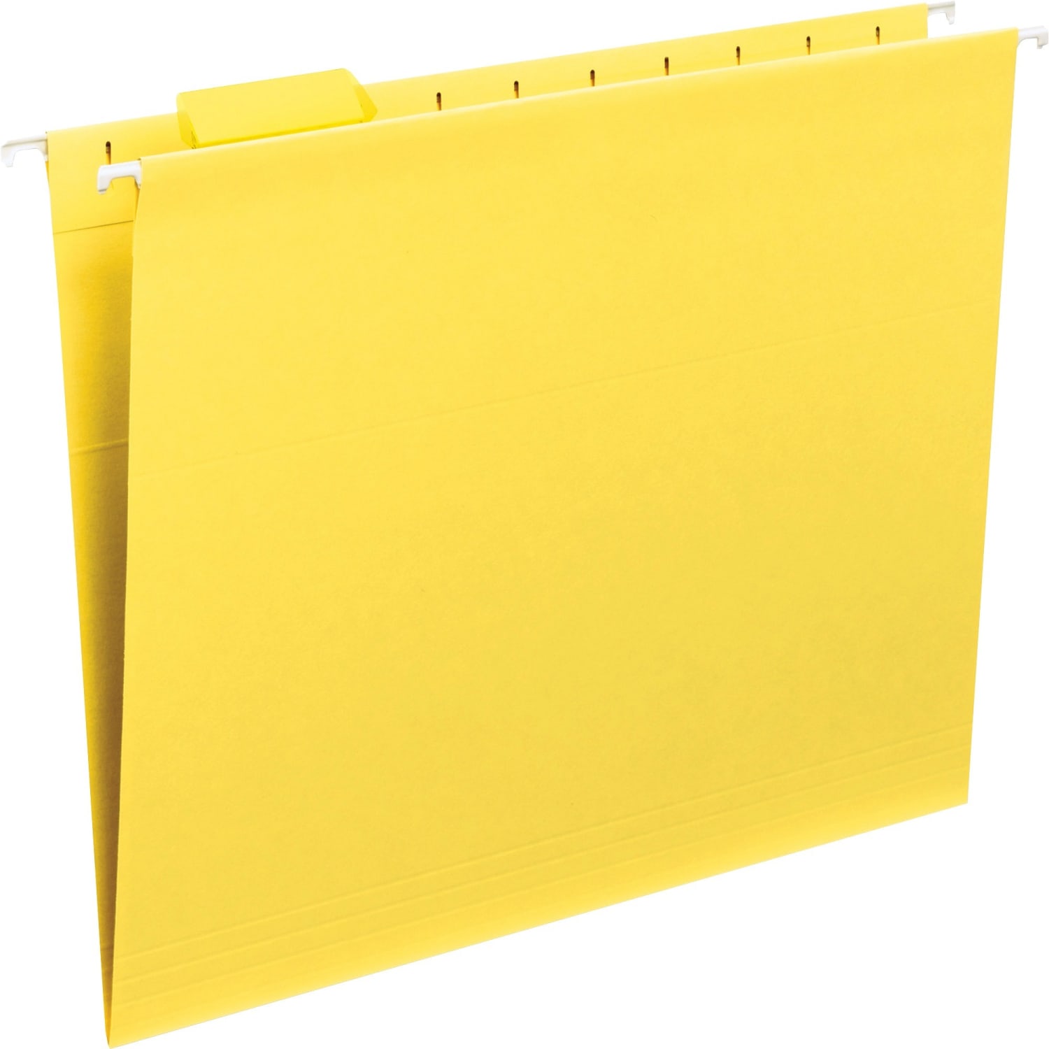 Smead Hanging File Folders, 1/5-Cut Adjustable Tab, Letter Size, Yellow, Box Of 25