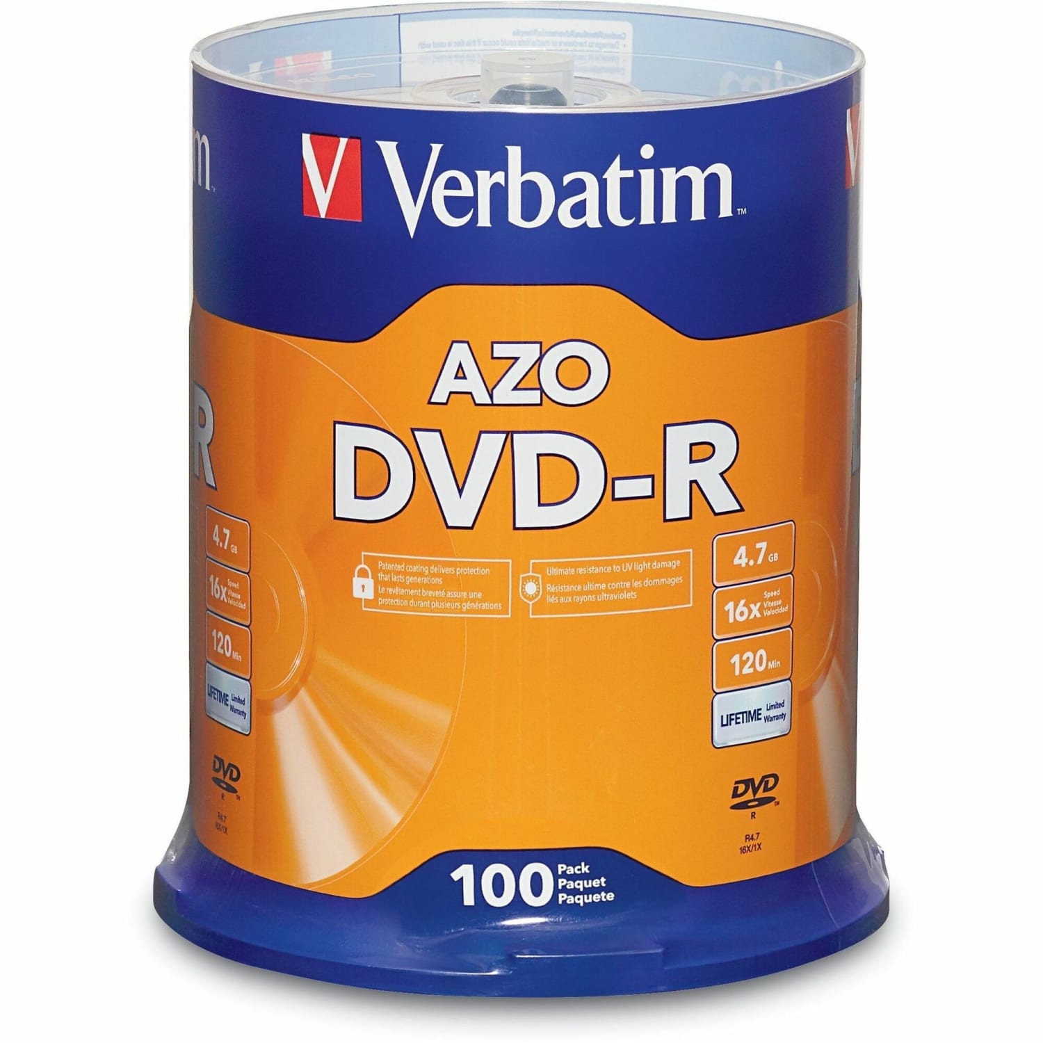 Verbatim DVD-R Recordable Media Spindle, 4.7GB/120 Minutes, Pack Of 100 - Image 4