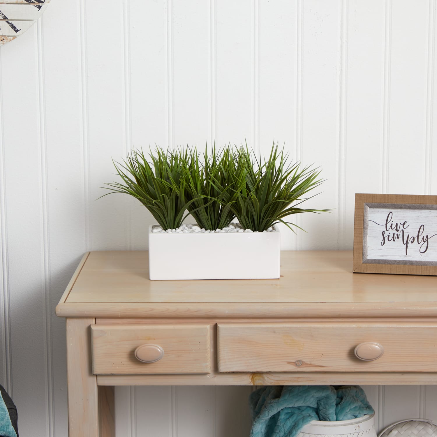 Nearly Natural Vanilla Grass 12inH Artificial Plant With Rectangular Planter, 12inH x 17inW x 8inD, Green - Image 5