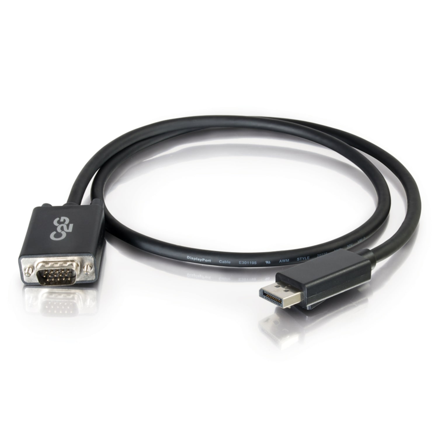 C2G 3ft DisplayPort to VGA Adapter Cable - M/M - DisplayPort/VGA for Notebook, Monitor, Video Device - 3 ft - 1 x DisplayPort Male Digital Audio/Video - 1 x HD-15 Male VGA - Black - Image 5