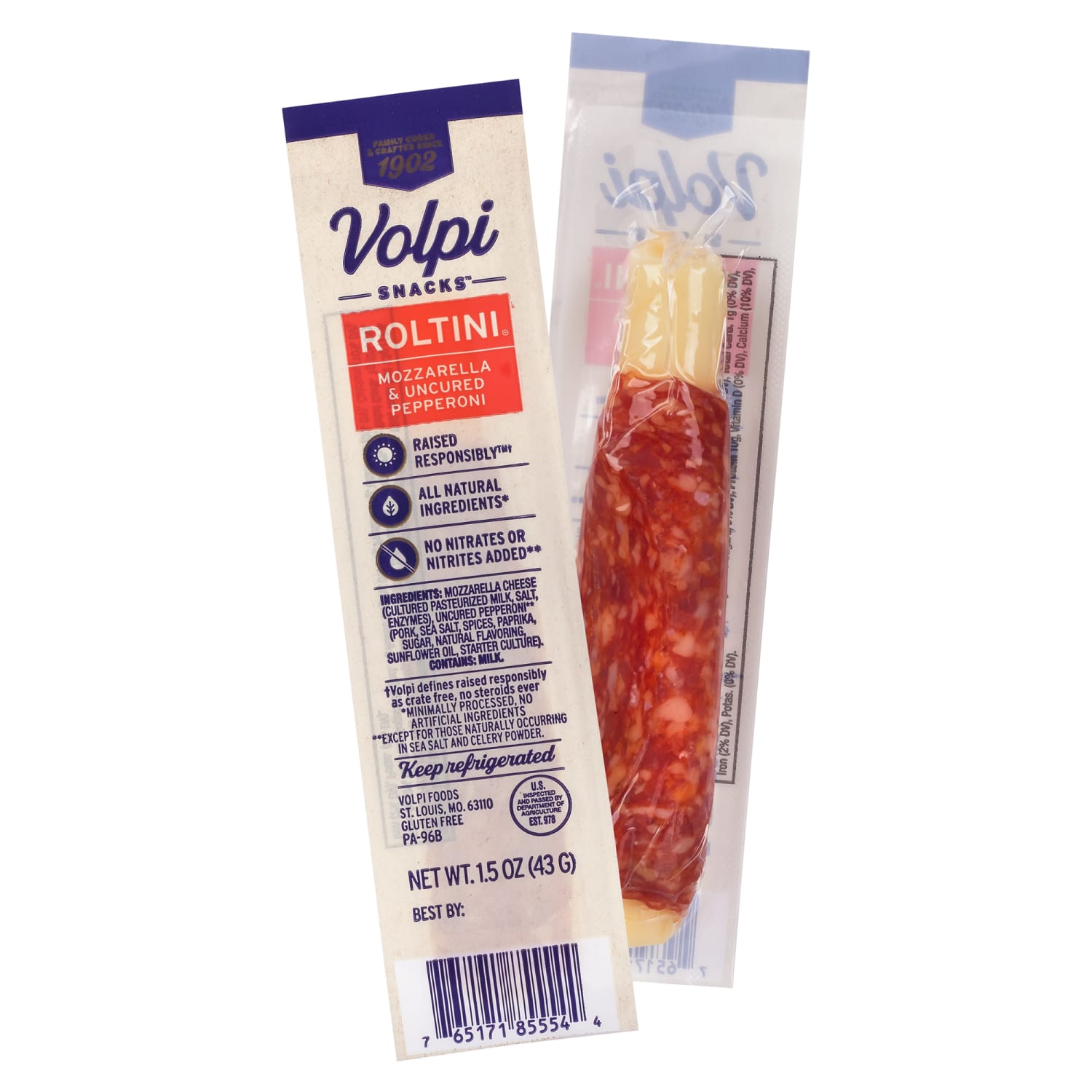 Volpi Roltini Singles, Uncured Pepperoni And Mozzarella, 1.5 Oz, 12 Singles Per Pack, Carton Of 2 Packs - Image 4
