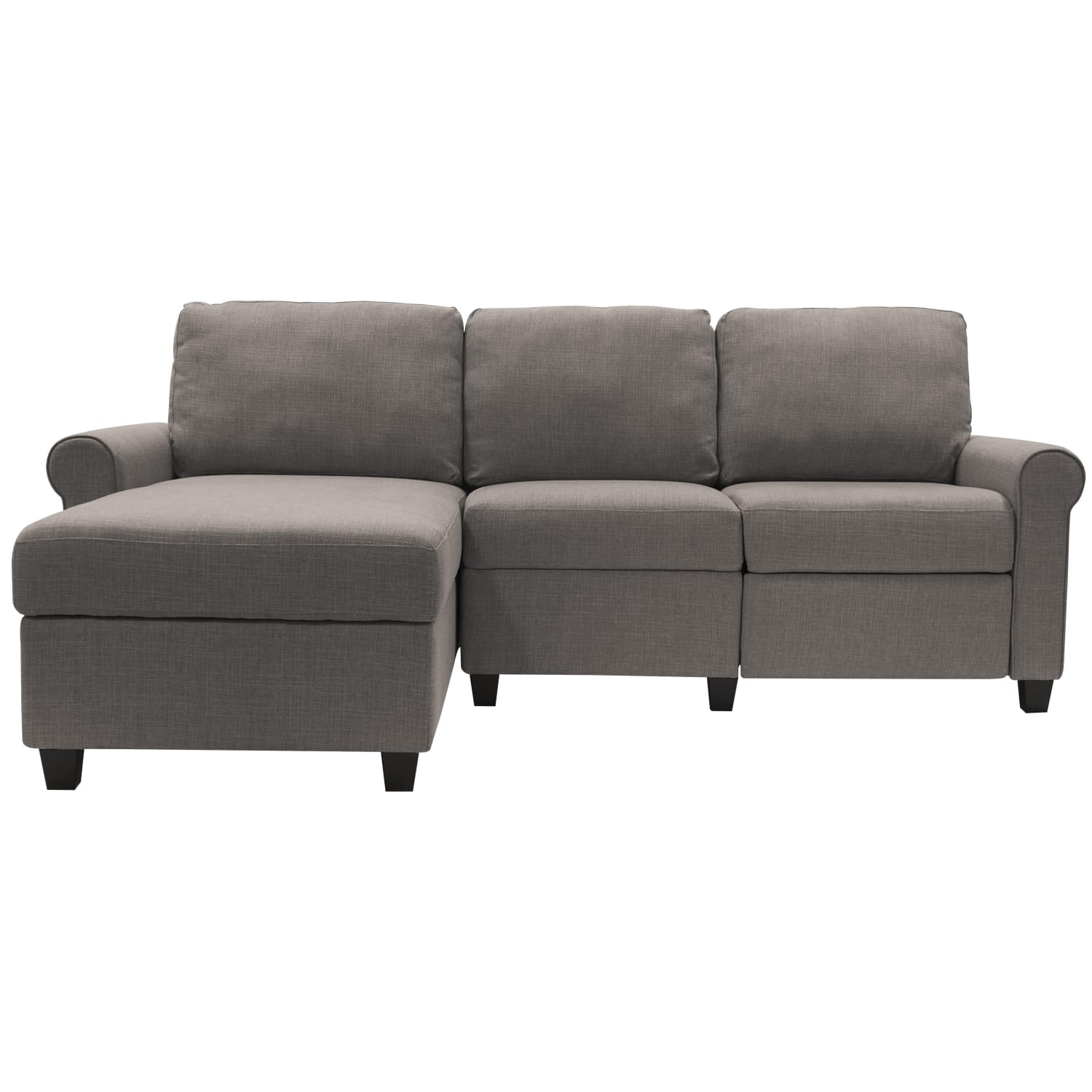 Serta Copenhagen Reclining Sectional With Storage Chaise, Left, Gray/Espresso - Image 4