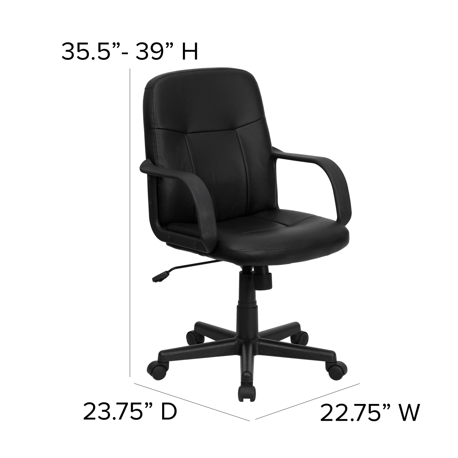 Flash Furniture Glove Vinyl Mid-Back Chair, Black - Image 7