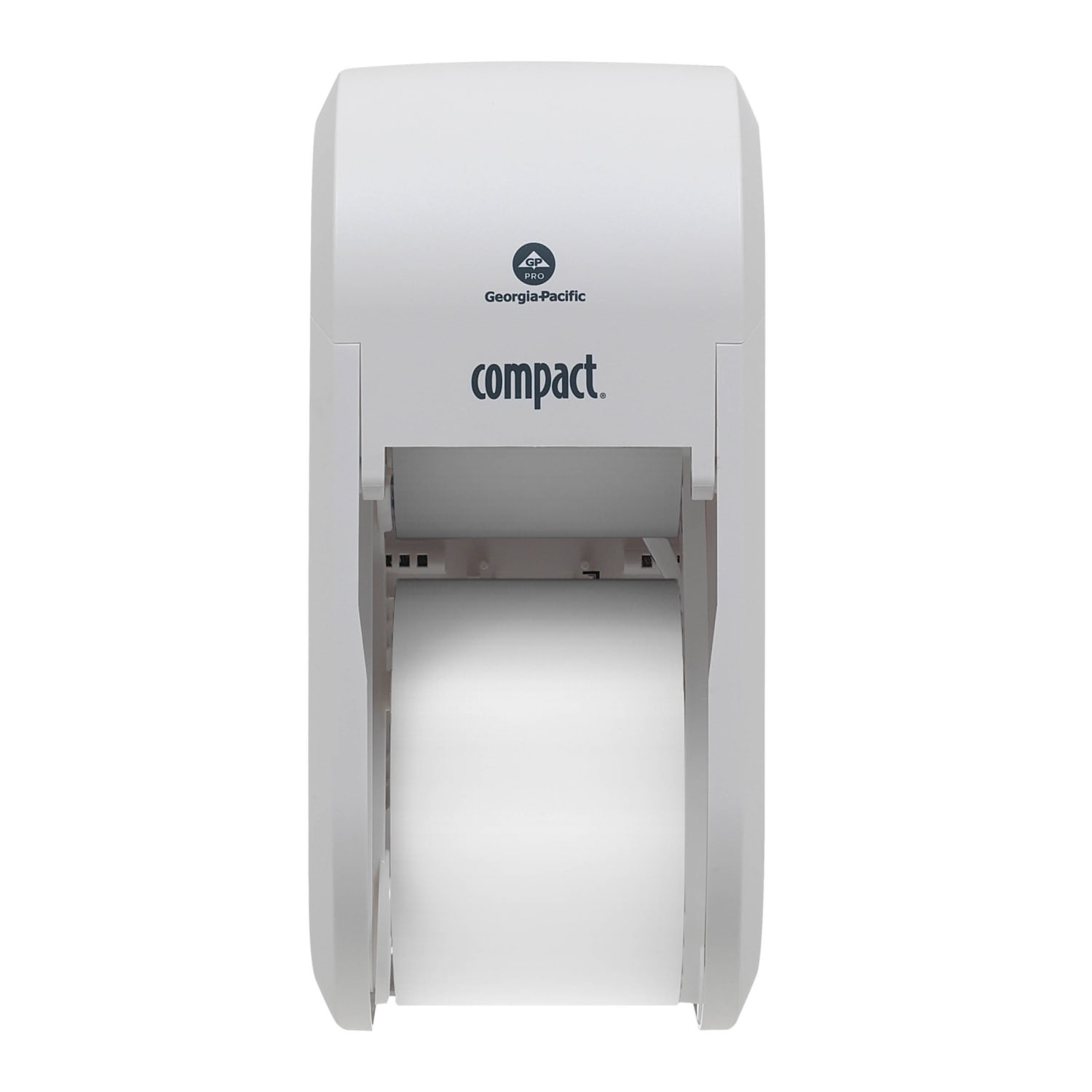 Compact by GP PRO 2-Roll Vertical Coreless High-Capacity Toilet Paper Dispenser, White