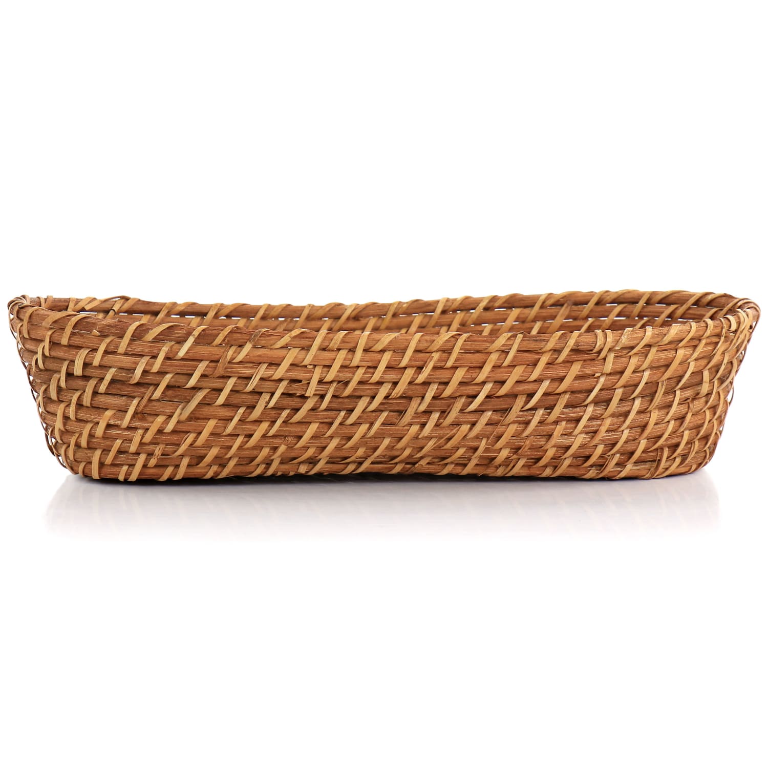 Martha Stewart Rattan Oval Bread Basket, 3inH x 6inW x 12-1/2inD, Brown - Image 3