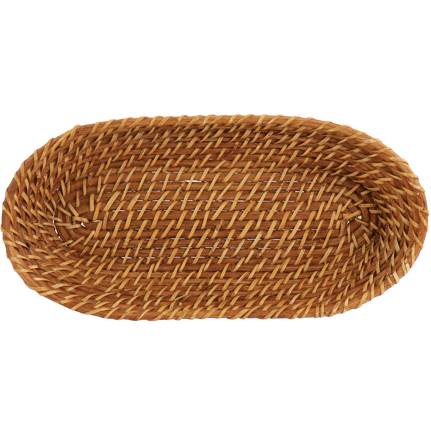 Martha Stewart Rattan Oval Bread Basket, 3inH x 6inW x 12-1/2inD, Brown - Image 4