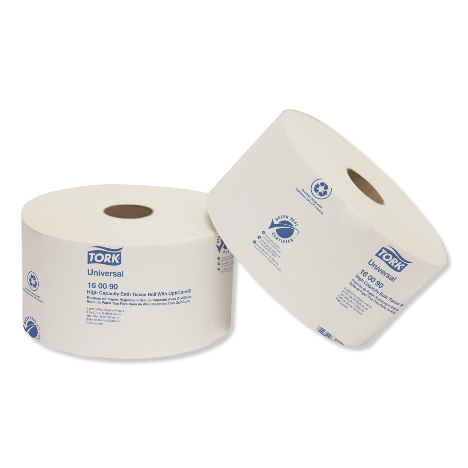 Tork Universal High Capacity 2-Ply Septic Safe Bath Tissue, White, 2000 Sheets per Roll, Case of 12 Rolls - Image 3