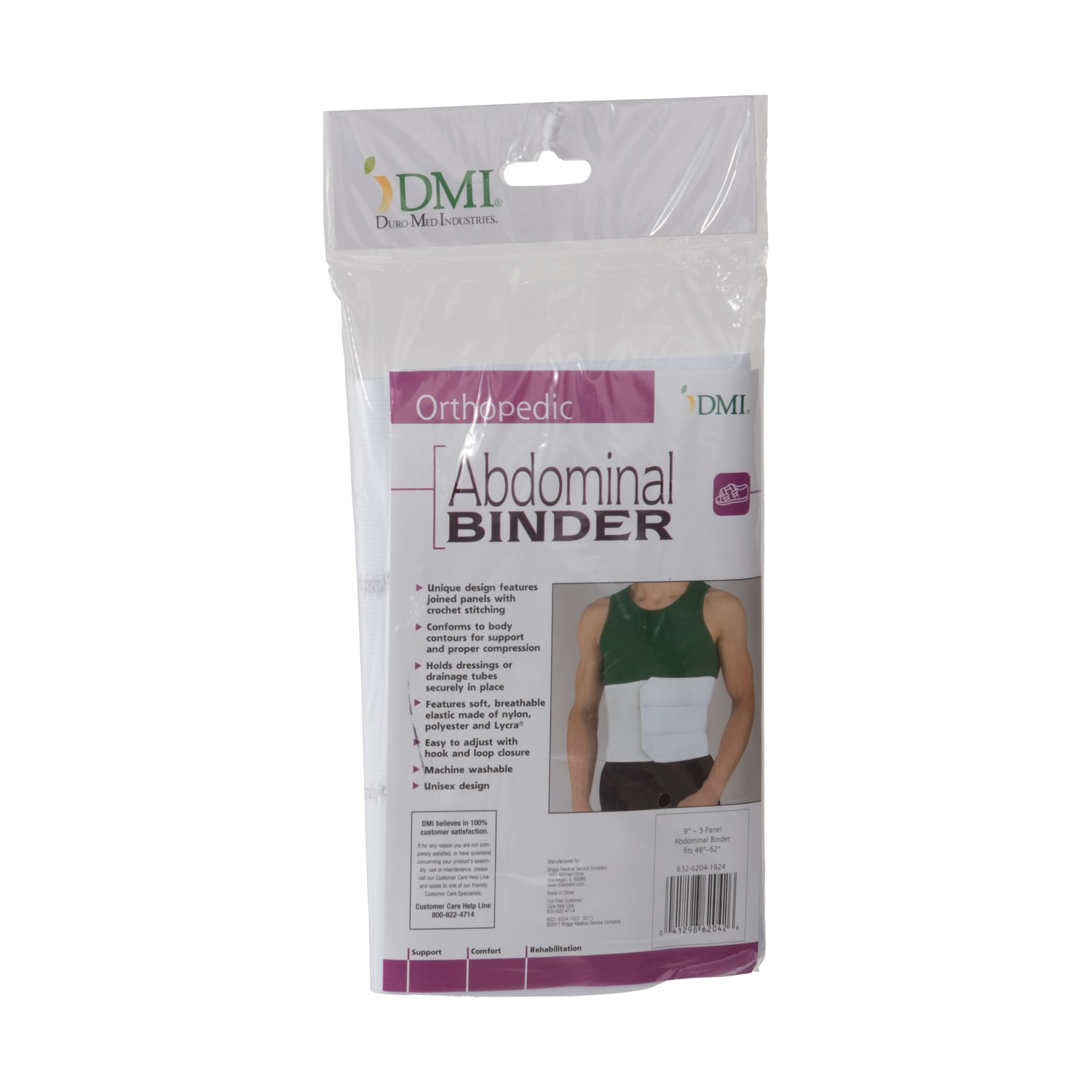 DMI 3-Panel Abdominal Binder, 9in, White - Image 6