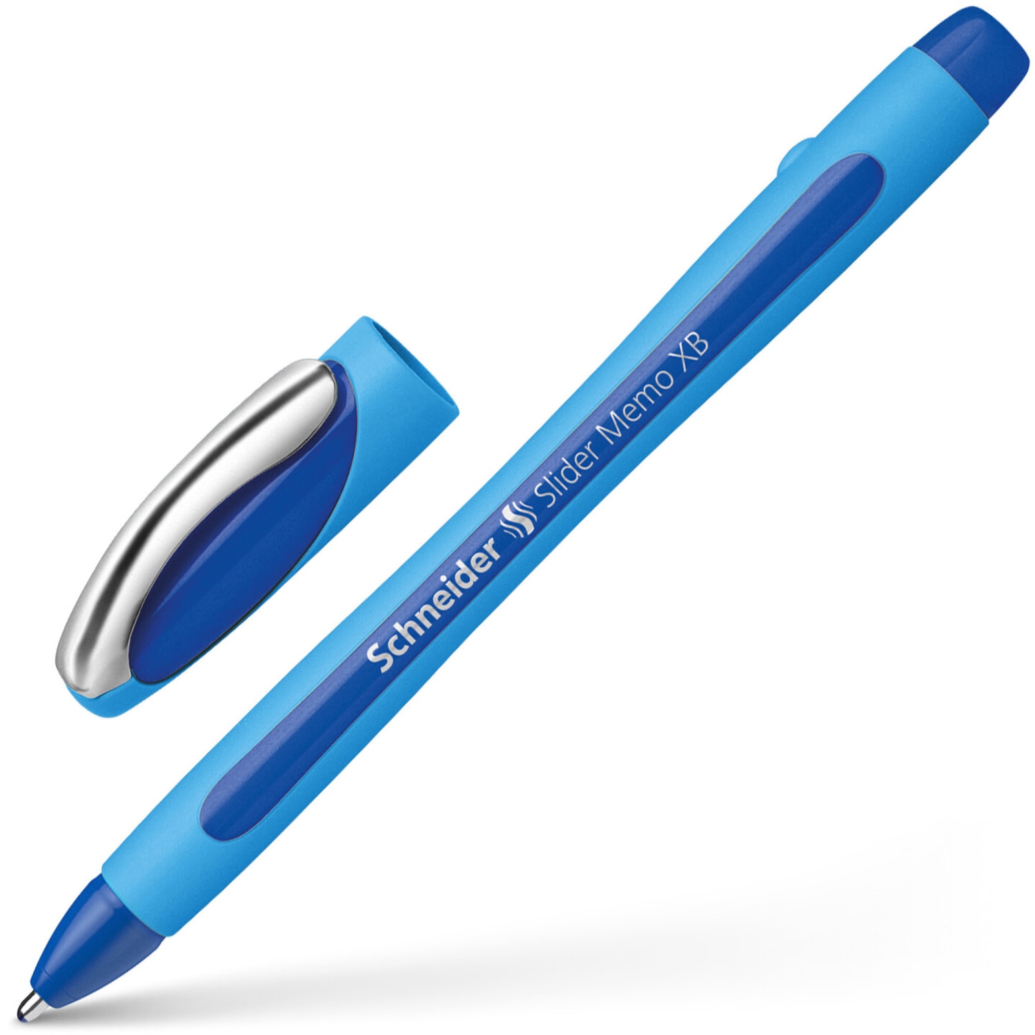 Rediform Schneider Slider Memo XB Ballpoint Pens, Extra Broad Point, 1.4 mm, Blue Barrels, Blue Ink, Pack Of 10 Pens - Image 3