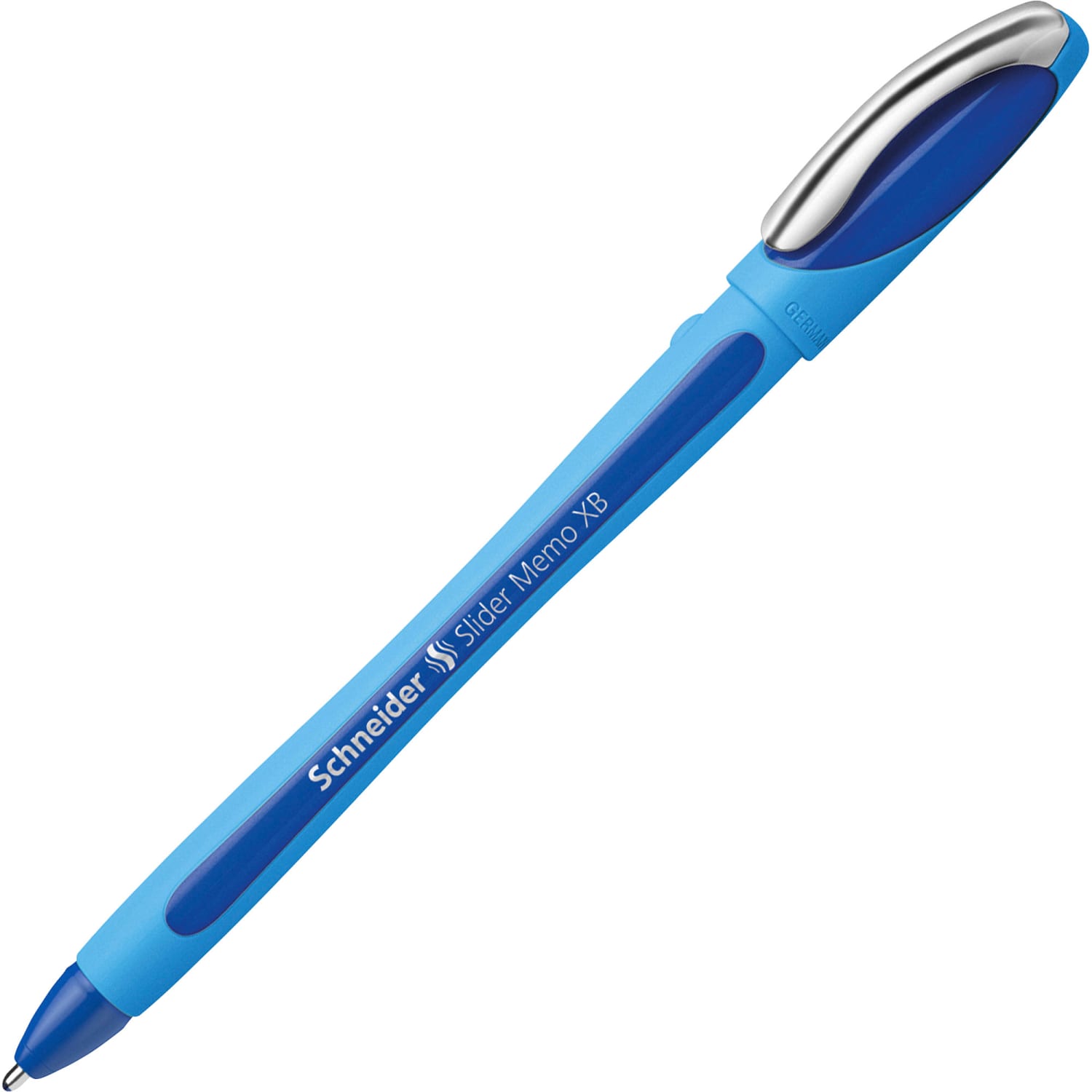 Rediform Schneider Slider Memo XB Ballpoint Pens, Extra Broad Point, 1.4 mm, Blue Barrels, Blue Ink, Pack Of 10 Pens - Image 5