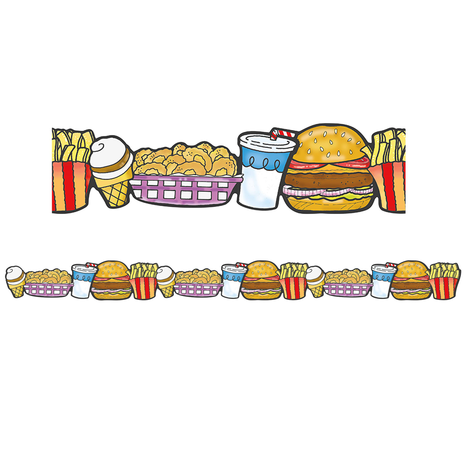 Eureka Extra Wide Deco Trim, Fast Food, 37 Feet Per Pack, Set Of 6 Packs - Image 3