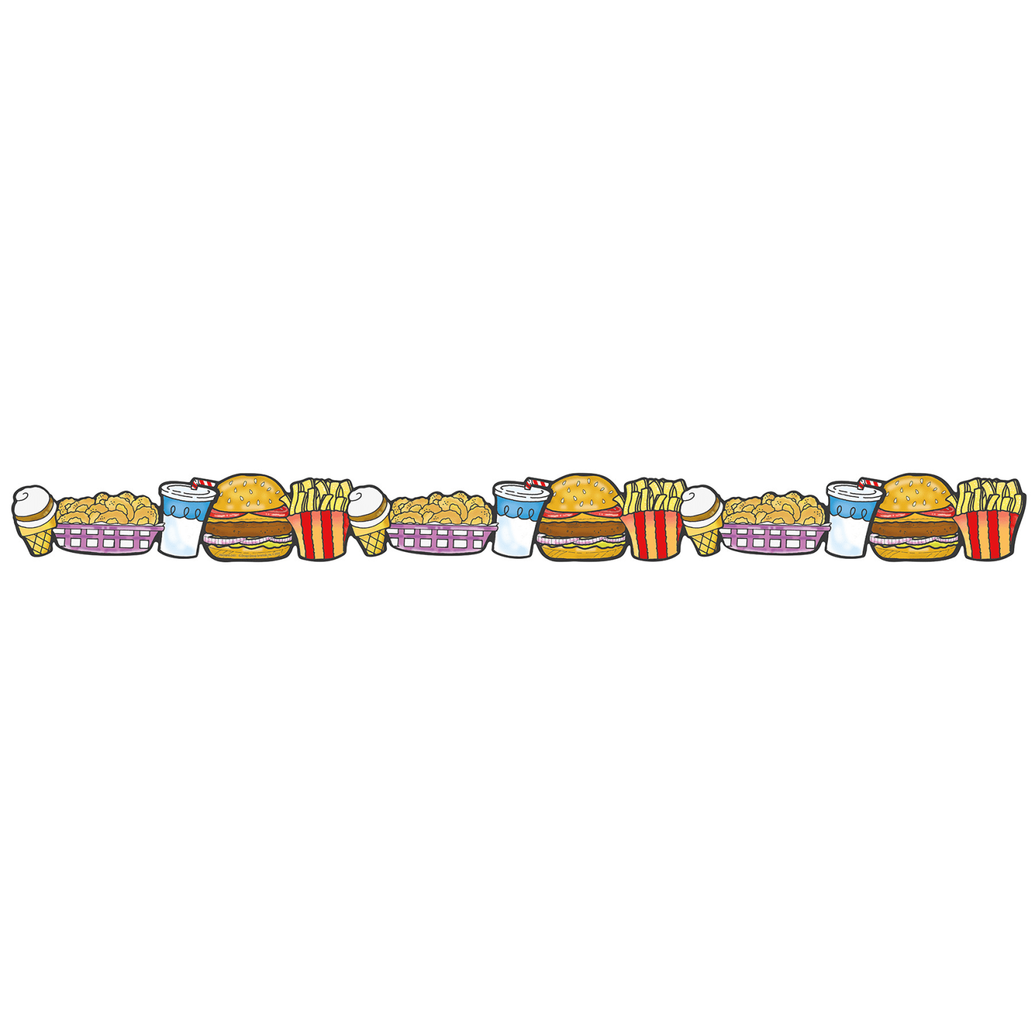 Eureka Extra Wide Deco Trim, Fast Food, 37 Feet Per Pack, Set Of 6 Packs - Image 4