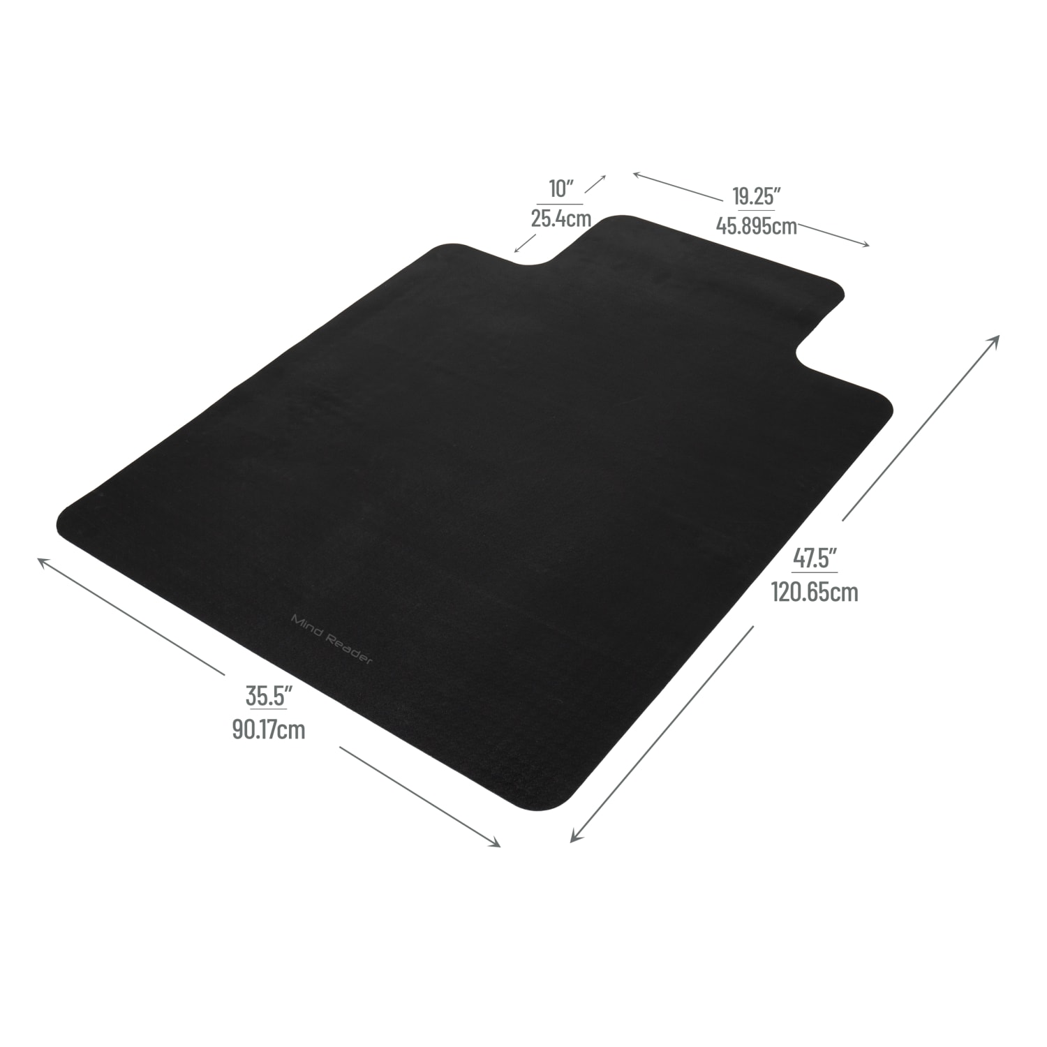 Mind Reader Office Chair Mat for Hardwood Floors PVC Under Desk Floor Protector, 0.125in H x 35-1/2in W x 47-1/2in D, Black, Set Of 2 Mats - Image 5