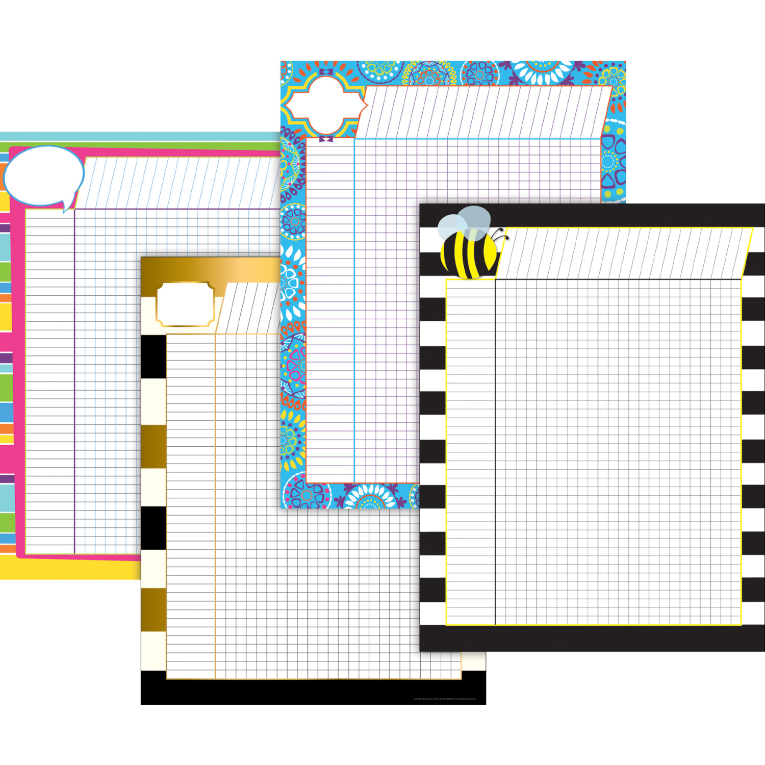 Barker Creek Elementary To Middle School Incentive Chart Sets, 17in x 22in, Set Of 4