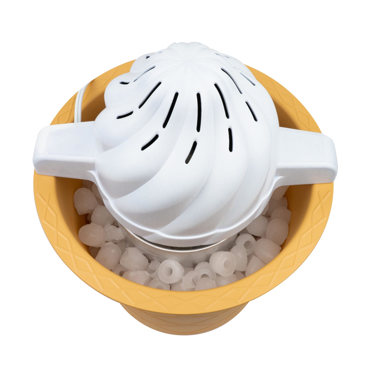Nostalgia 4-Quart Swirl Cone Ice Cream Maker, Vanilla White - Image 4
