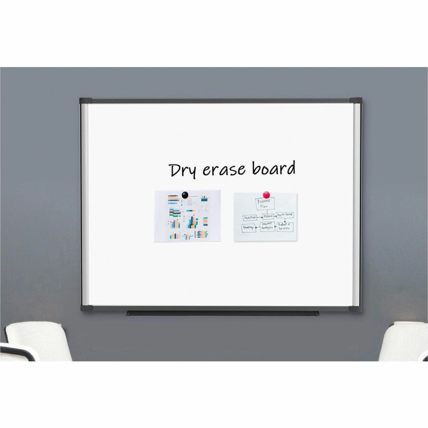 Lorell Magnetic Dry-Erase Whiteboard Combo Board, 48in x 36in, Aluminum Frame With Black Finish - Image 5