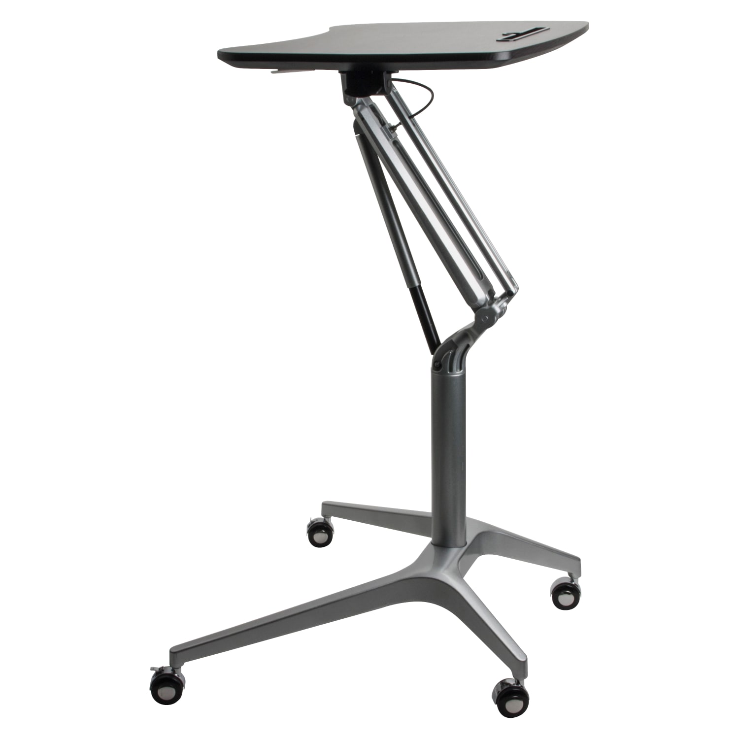 Lorell Mobile 29inW Adjustable Height Sit-To-Stand Desk, Black - Image 3
